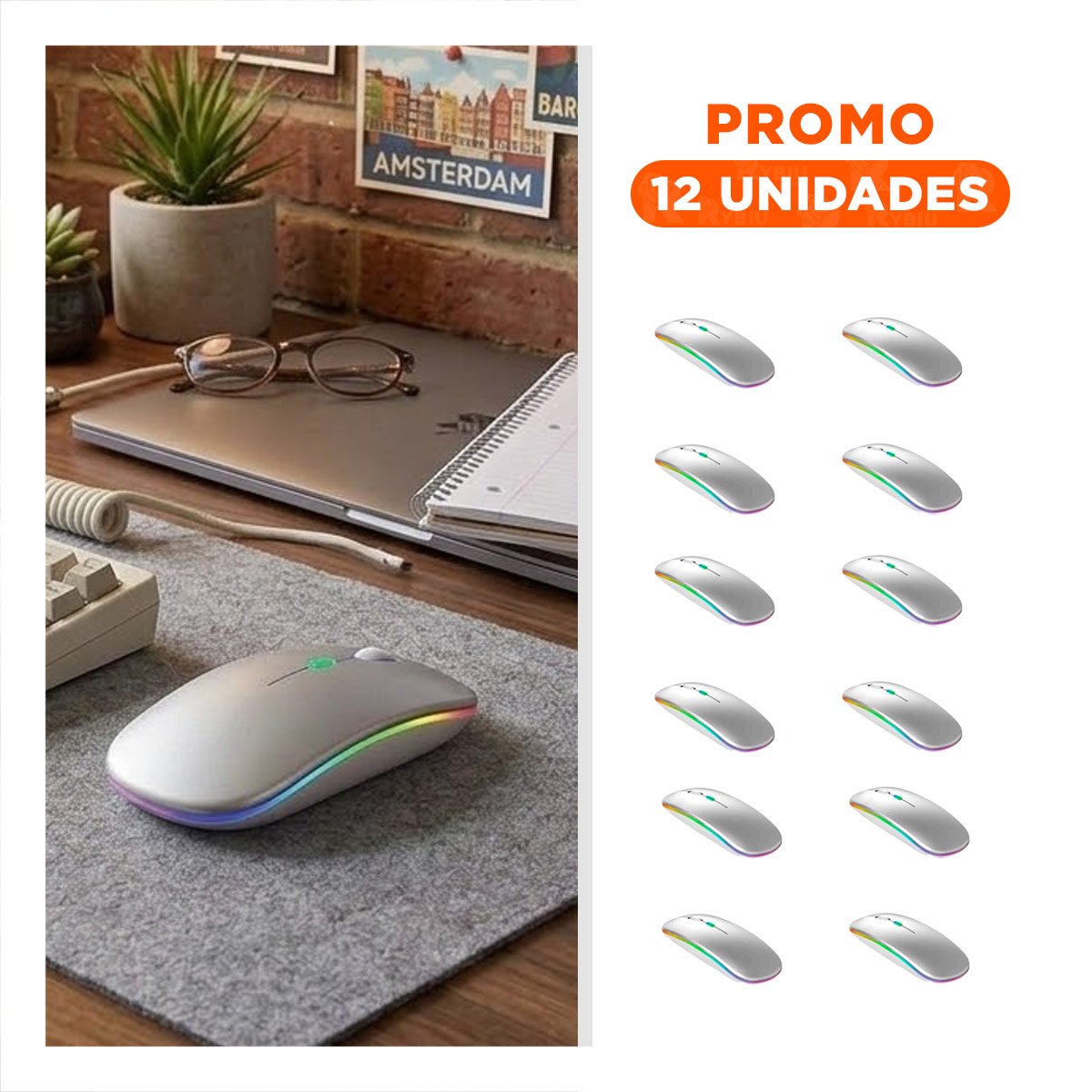 PACK12 EQUIPO DE COMPUTO BLANCO PARA DESPLAZAMIENTO PRECISO EN ESCRITORIO Y+REGALO STICKER - 1