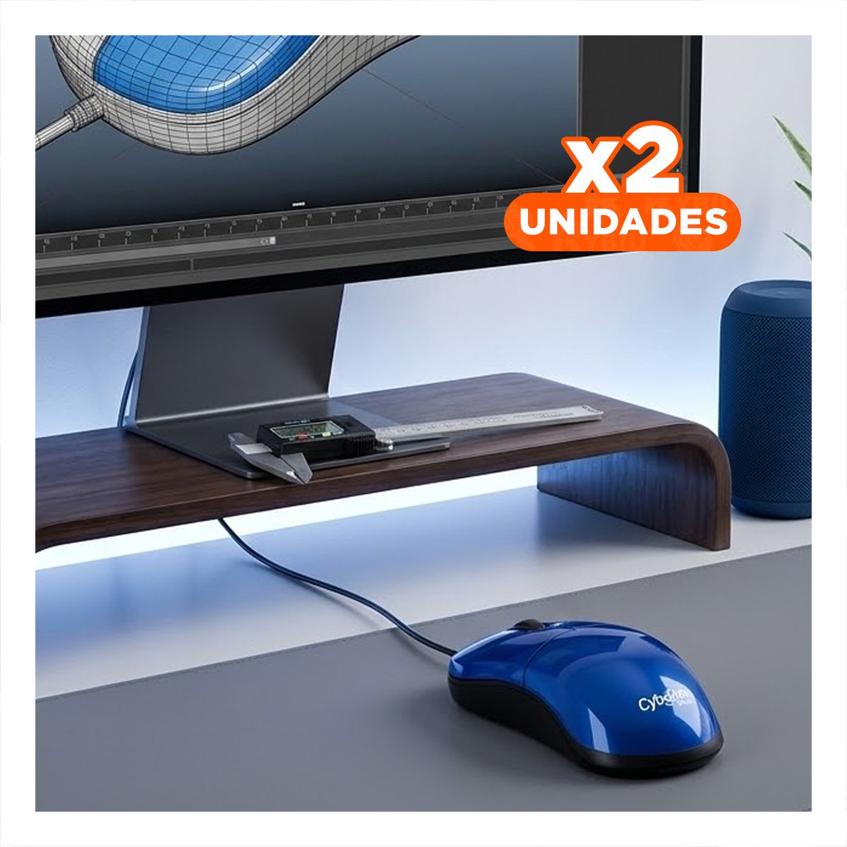 PACK2 CONTROL AZUL INALAMBRICO PARA JUEGOS CON ERGONOMICO Y PRECISIÓN ALTA Y+REGALO STICKER - 1