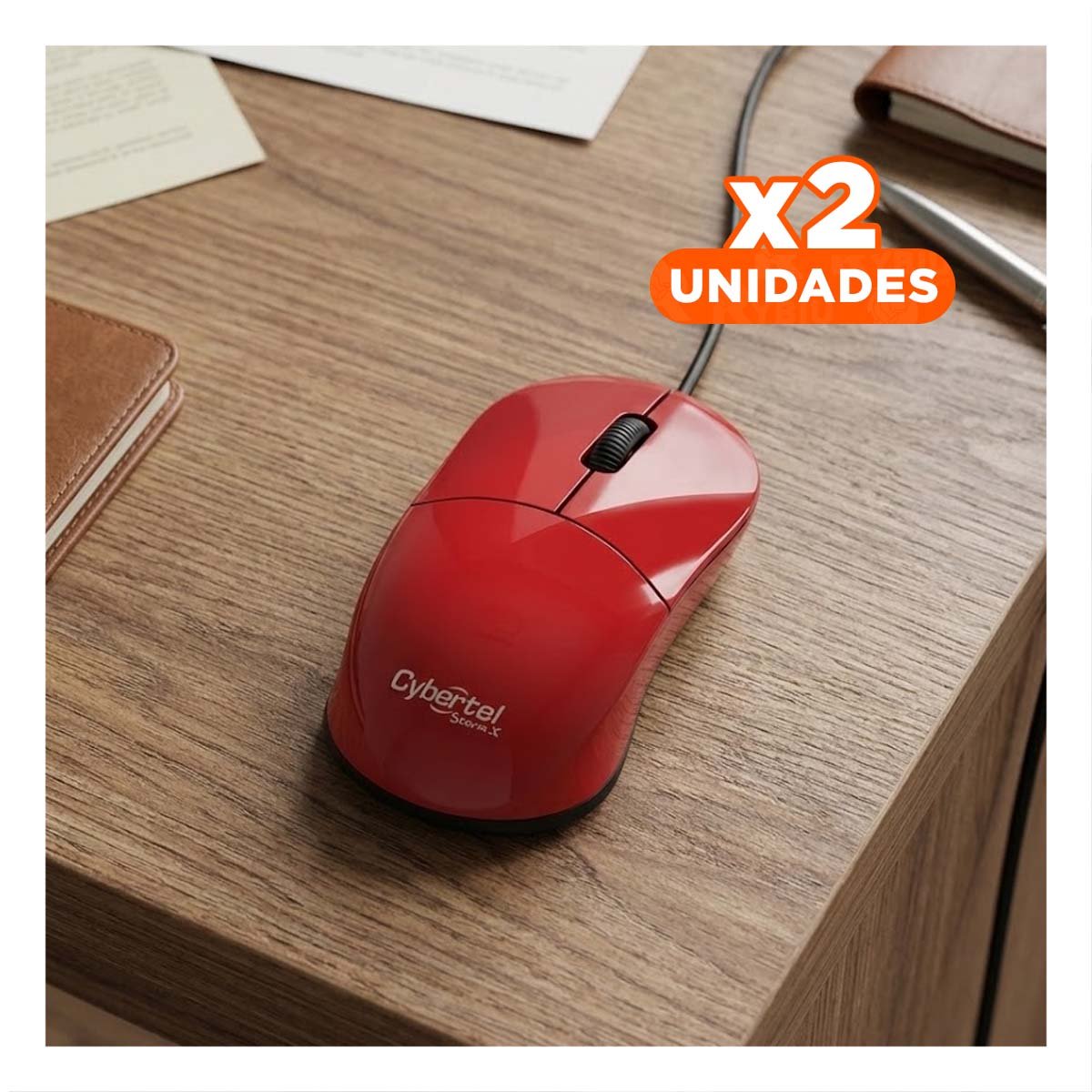 PACK2 CONTROL ROJO GAMER CON DISEÑO ERGONOMICO Y MOVIMIENTO SUAVE Y+REGALO STICKER - 1