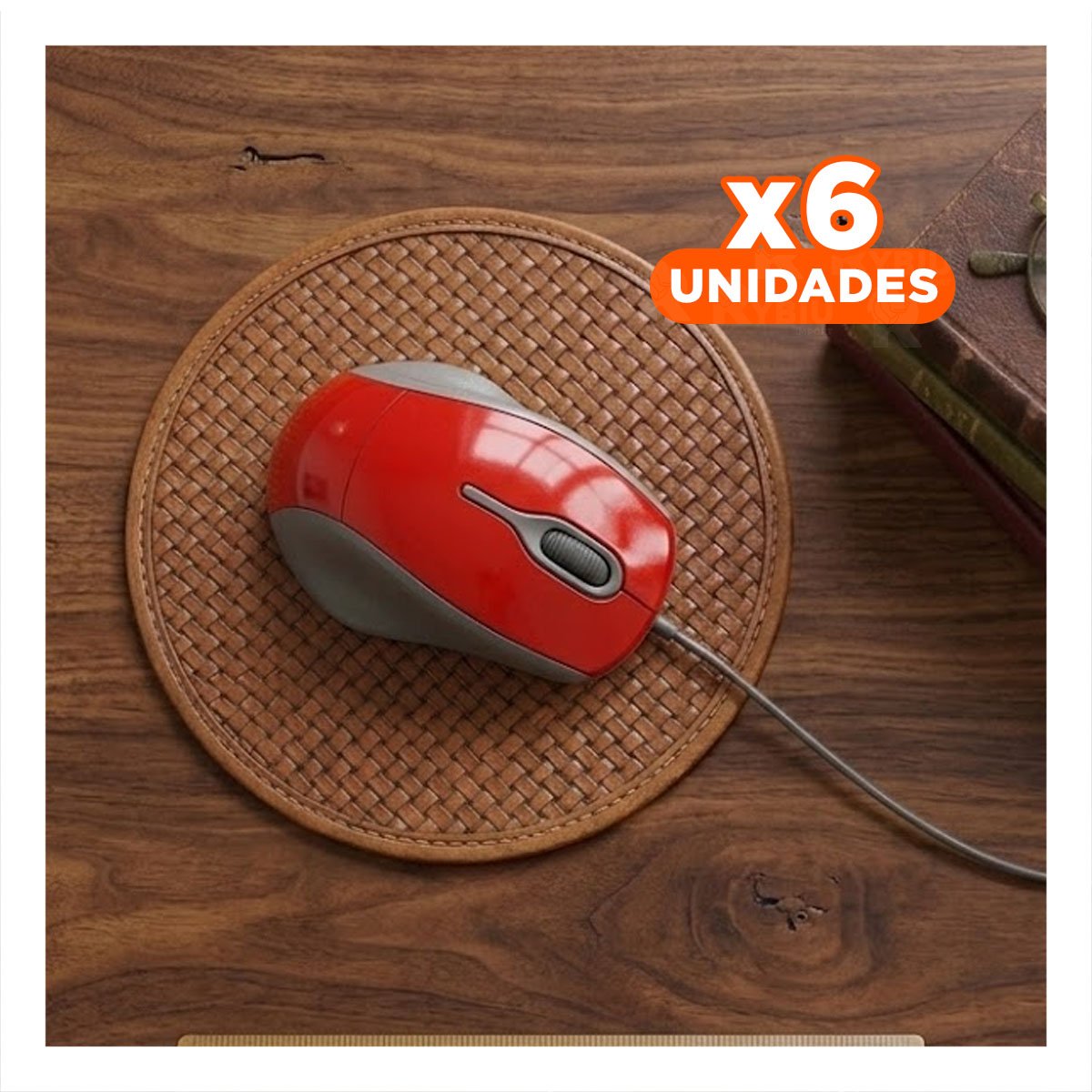 PACK6 MOUSE GAMER ROJO CON DISEÑO COMPACTO Y MOVIMIENTO NÍTIDO Y+REGALO STICKER - 1