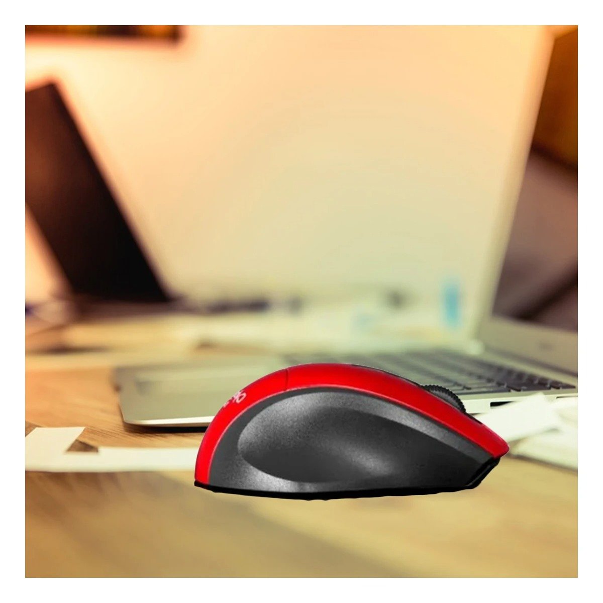 PACK6 MOUSE GAMER ROJO CON DISEÑO COMPACTO Y MOVIMIENTO NÍTIDO Y+REGALO STICKER - 3