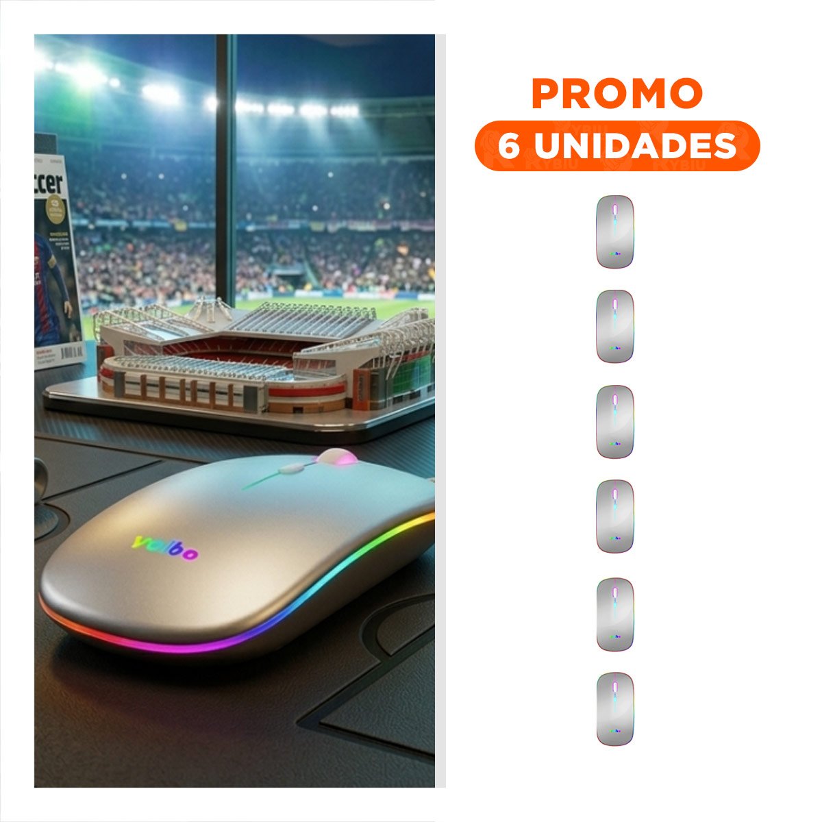 PACK6 CONTROL DE CURSOR INALAMBRICO PLOMO PARA COMPUTADORA DE ESCRITORIO - 1