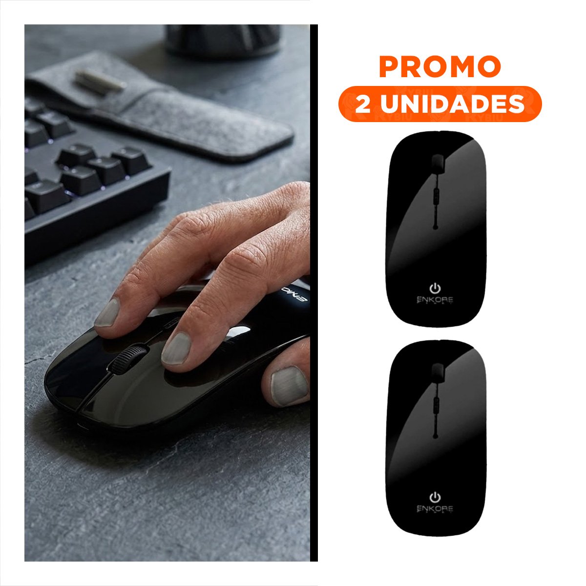 PACK2 ACCESORIO PORTATIL NEGRO CON TECNOLOGIA TOUCH Y SENSOR PRECISO PARA OFICINA - 1