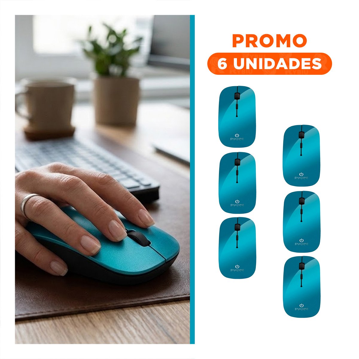 PACK6 ACCESORIO INALAMBRICO CELESTE CON SENSOR PRECISO Y TECLAS SUAVES - 1