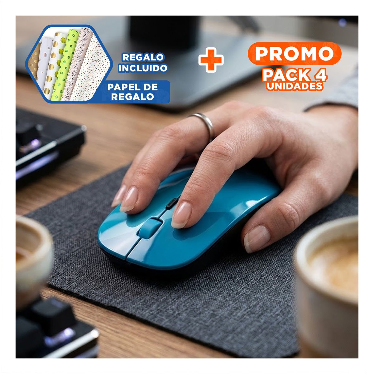PACK4 DISPOSITIVO CELESTE COMPACTO CON CONECTIVIDAD ESTABLE Y MOVIMIENTO SUAVE Y+PAPEL REGALO - 1
