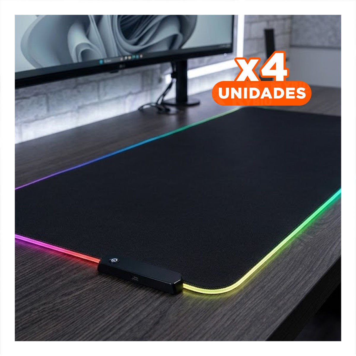 PACK4 BASE GAMER RGB CON LUCES LED DISENO ERGONOMICO Y MODERNO - 1