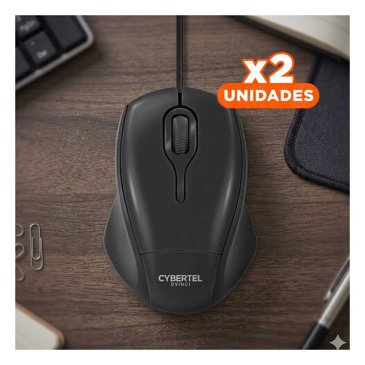 PACK2 PERIFERICO INALAMBRICO NEGRO CON TECLAS PROGRAMABLES Y SENSOR SENSIBLE Y+REGALO STICKER - 1