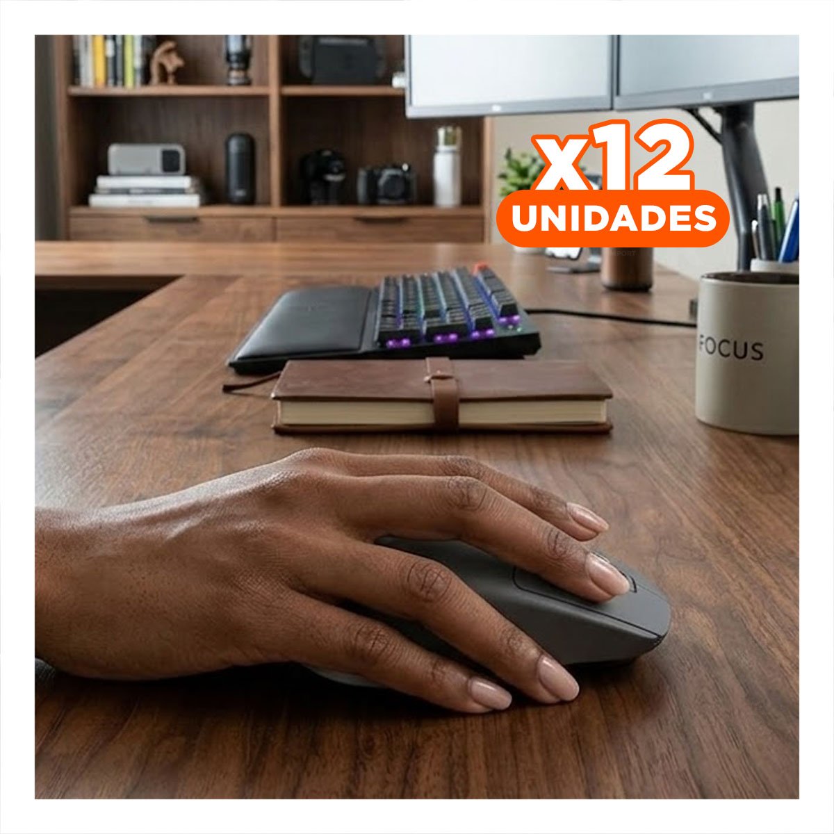 PACK12 RATON PORTATIL NEGRO CON CONEXION USB Y MOVIMIENTO PRECISO PARA LAPTOP - 1