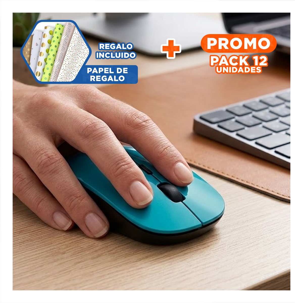 PACK12 CONTROL CELESTE COMPACTO INALAMBRICO CON MOVIMIENTO FLUIDO Y LUCES LED Y+PAPEL REGALO - 1