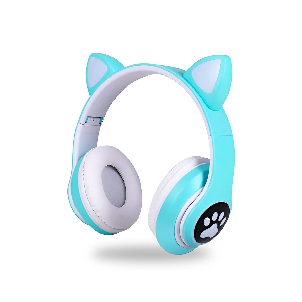 PACK2 CASCOS WIRELESS TIPO GATO CON LUCES CON HUELLITAS PARA JUEGOS VERDE Y+REGALO STICKER - 2