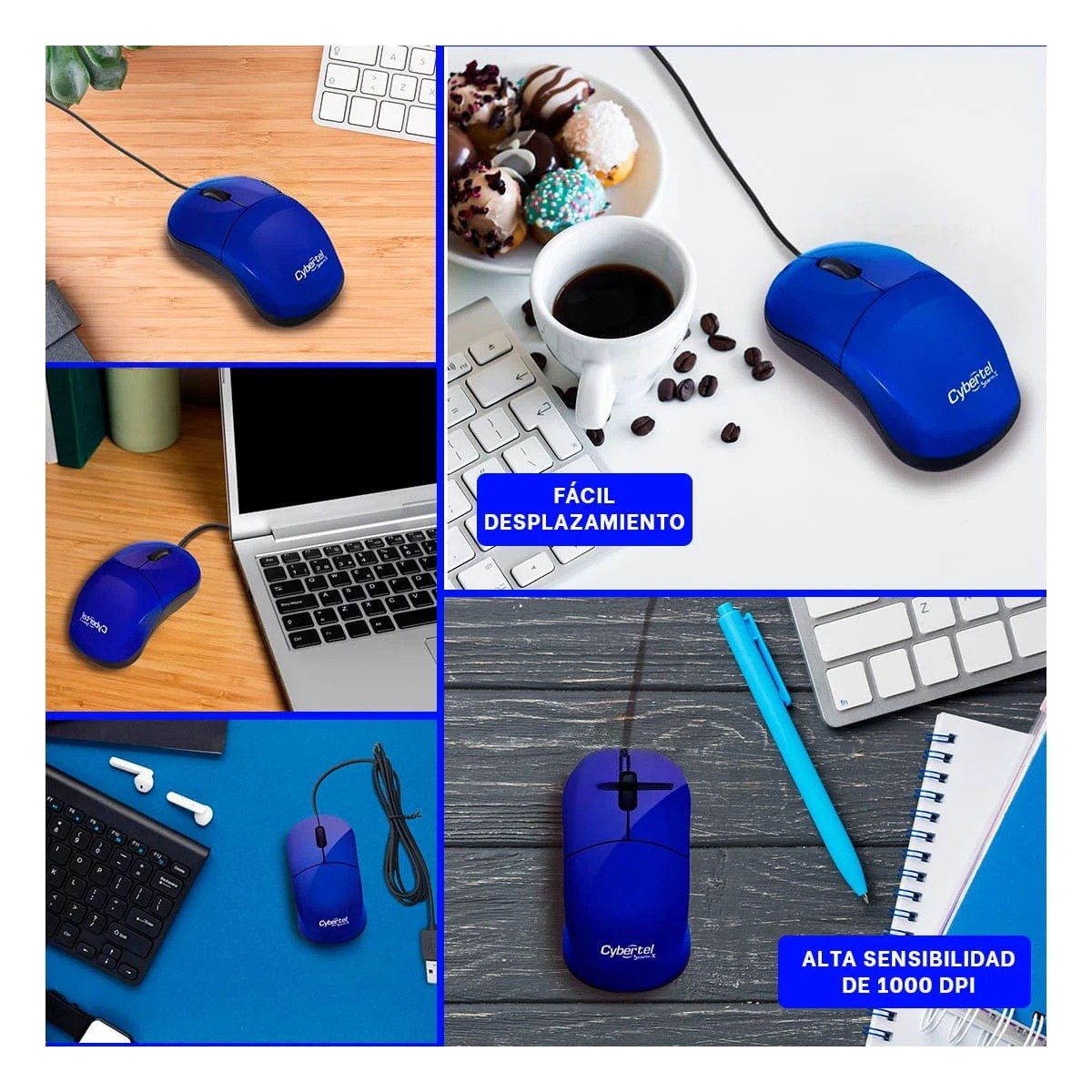 RATÓN AZUL GAMER CON SENSOR PRECISO Y CONECTIVIDAD RAPIDA PARA PC - 5