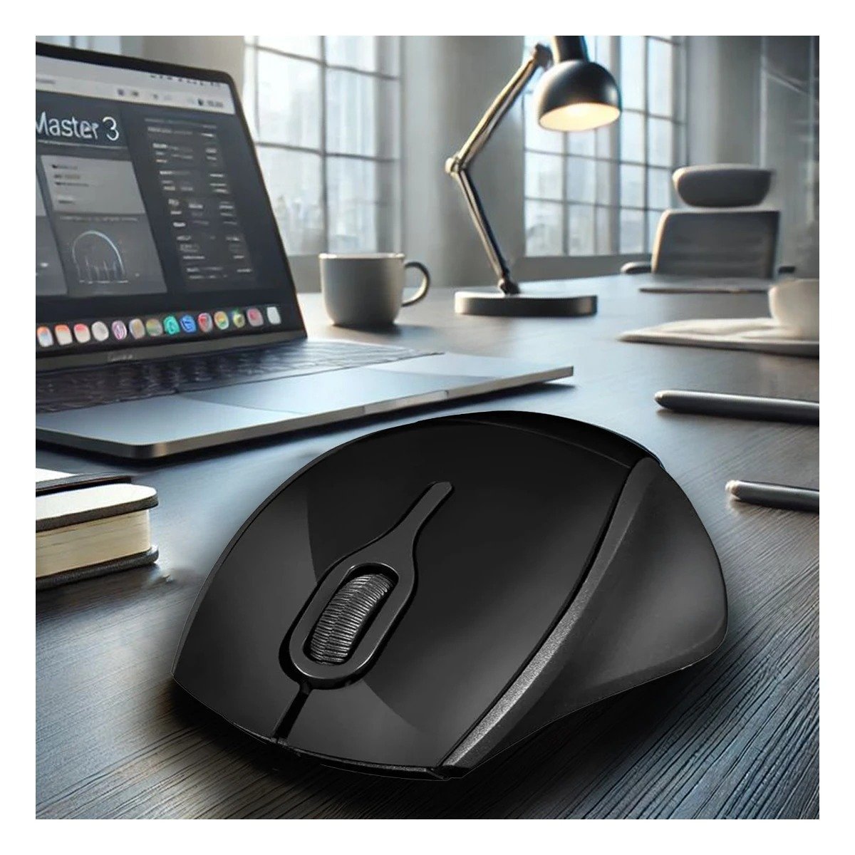 PACK12 CONTROL NEGRO INALAMBRICO COMPACTO CON DISEÑO ERGONOMICO Y LUCES LED Y+PAPEL REGALO - 3