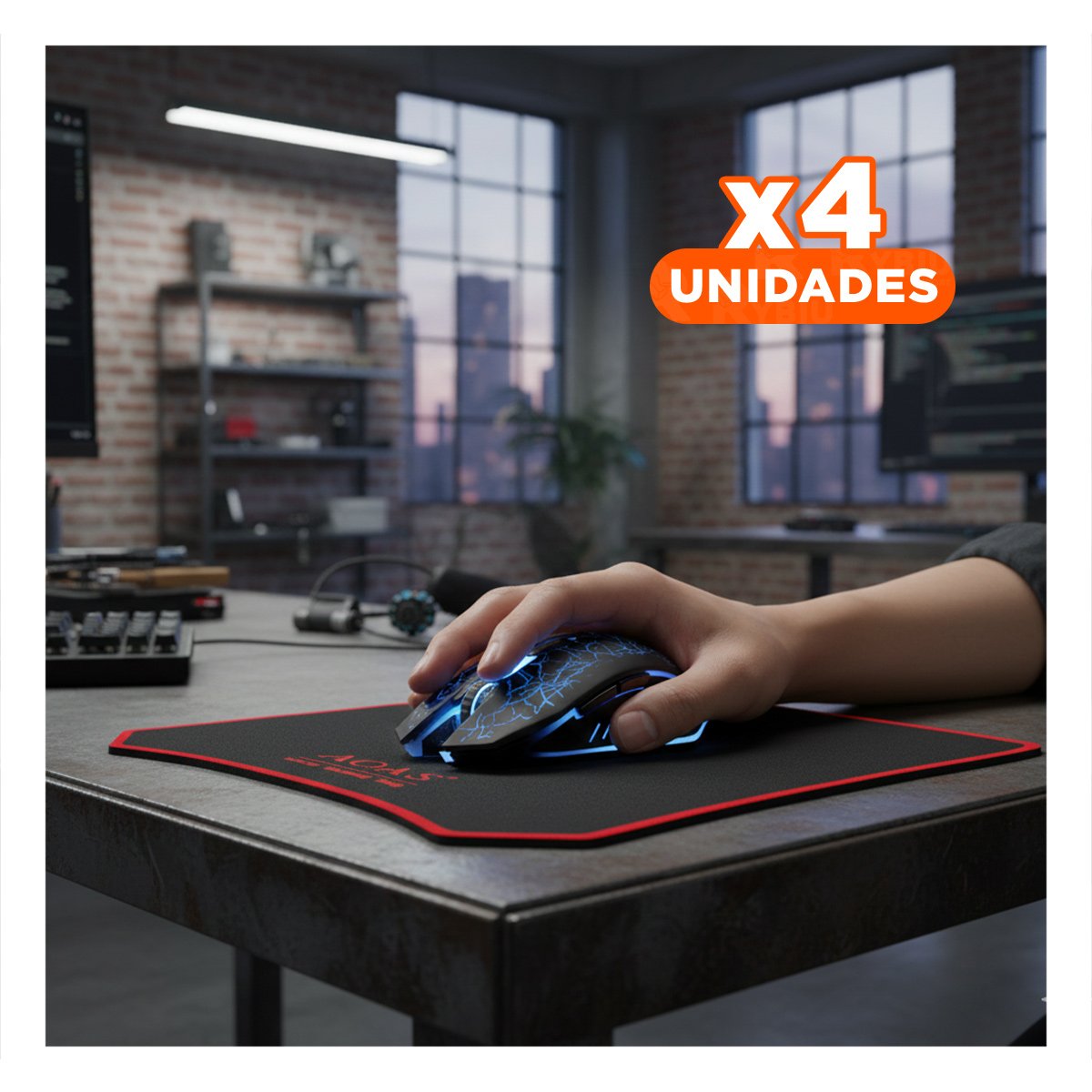 PACK4 PACK GAMER PRO 4 EN 1 CON LUCES DECORATIVAS PARA JUEGOS Y ESCRITORIO - 1