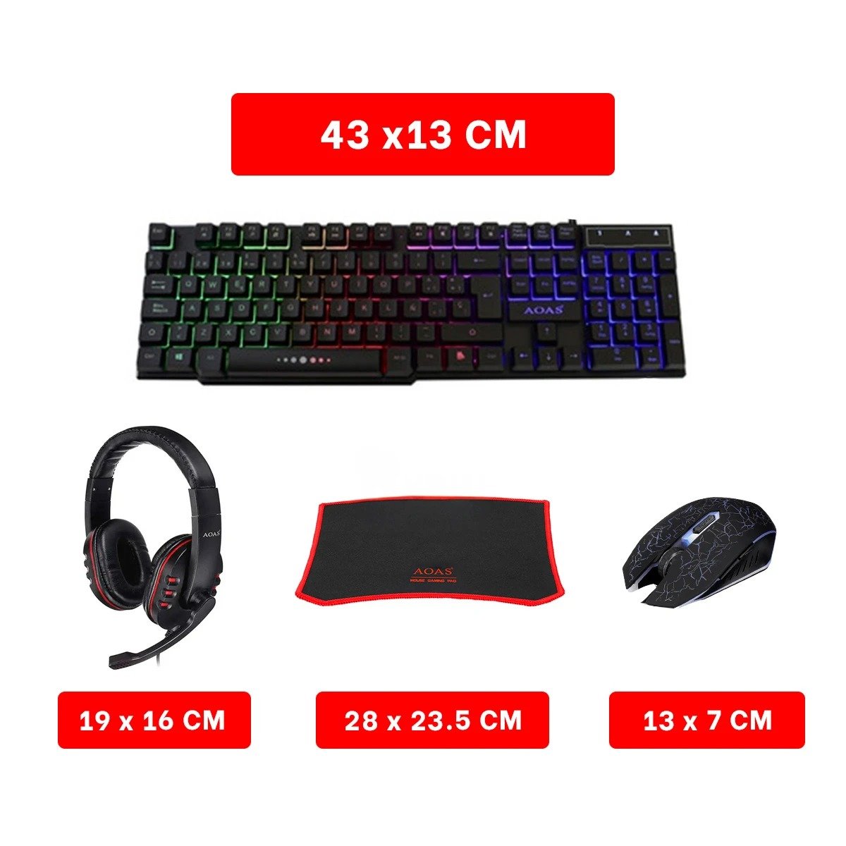 PACK4 PACK GAMER PRO 4 EN 1 CON LUCES DECORATIVAS PARA JUEGOS Y ESCRITORIO - 4
