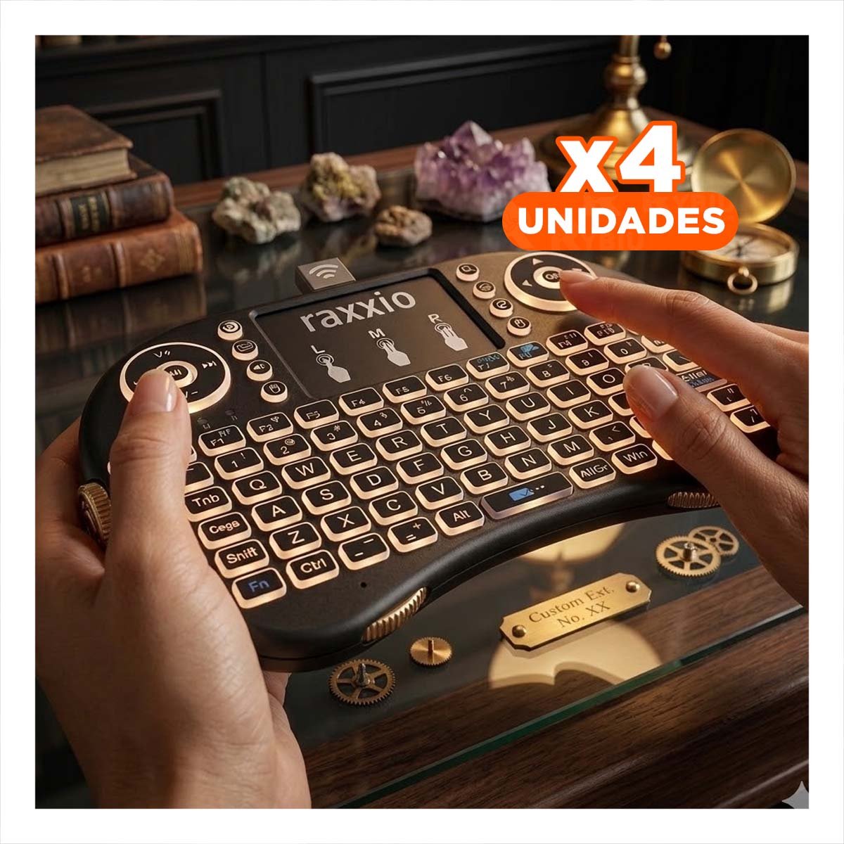PACK4 DISPOSITIVO PORTATIL NEGRO CON ILUMINACION LED Y TECLAS PROGRAMABLES - 1