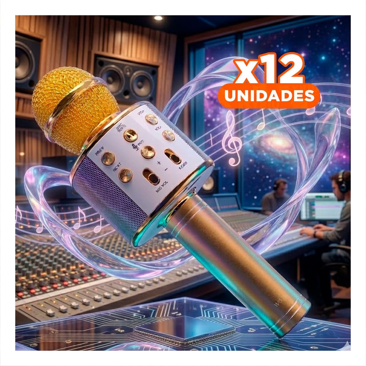 PACK12 ACCESORIO PORTATIL DORADO CON MICROFONO INTEGRADO Y AUDIO EQUILIBRADO Y+REGALO STICKER - 1