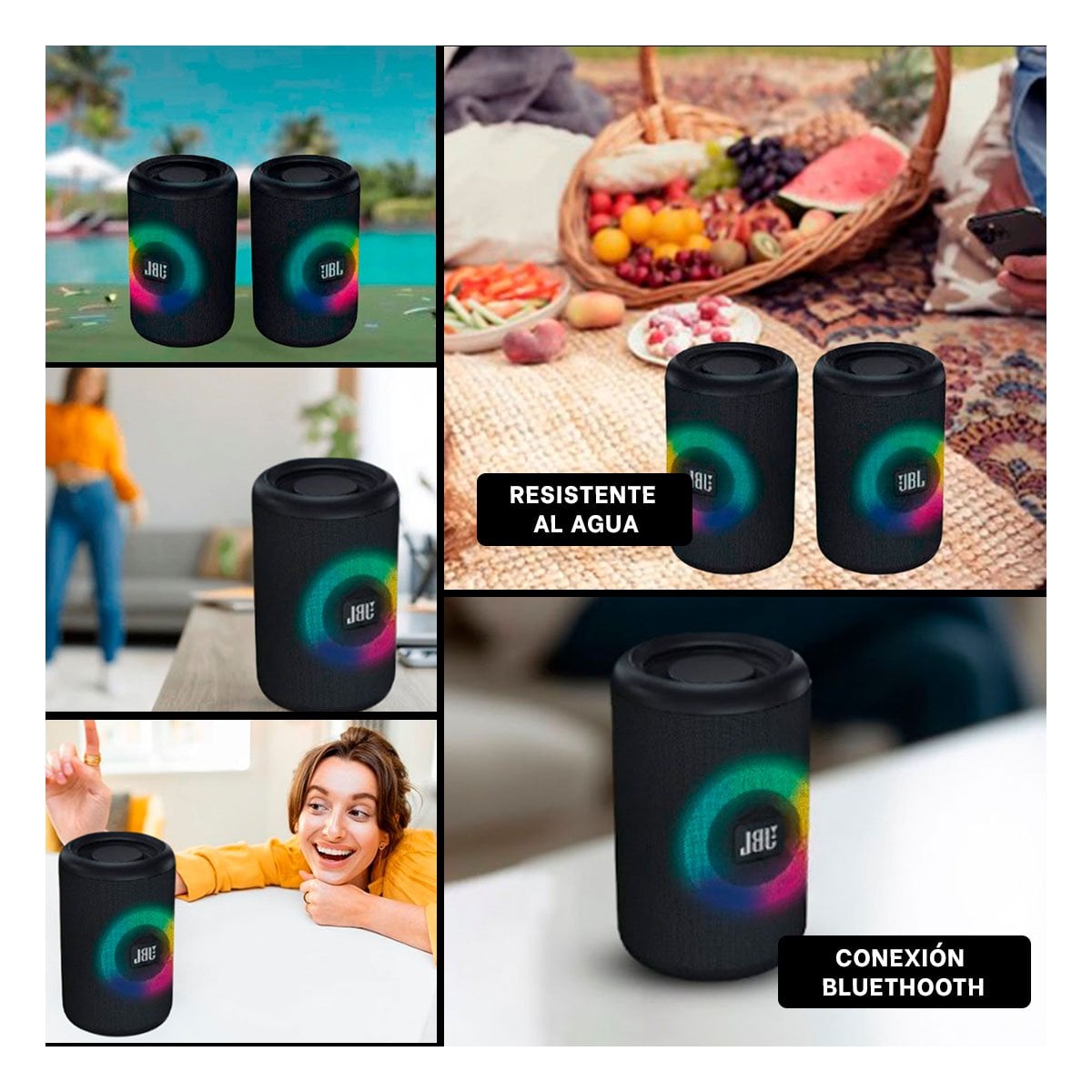 SPEAKER COMPACTO NEGRO CON SONIDO CLARO PARA MUSICA Y+LIGAS REGALO - 5