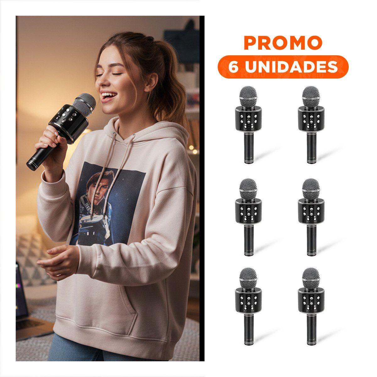 PACK6 CABLE REPRODUCTOR COLOR NEGRO CON CONEXIÓN BLUETOOTH PARA FIESTA Y+REGALO STICKER - 1