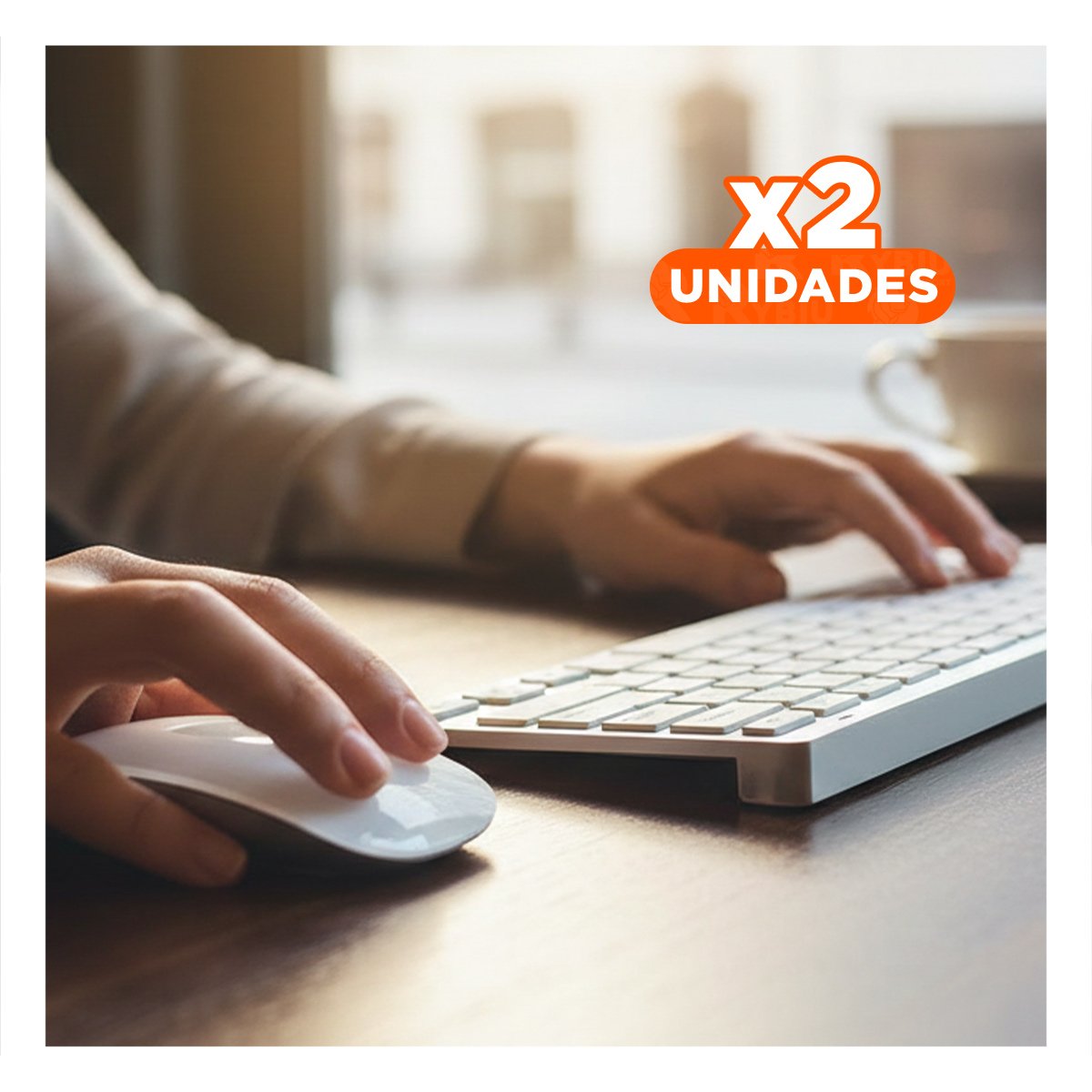 PACK2 SET TECLADO Y MOUSE PROFESIONAL PARA ESCRITORIO Y CASA COLOR BLANCO Y+REGALO STICKER - 1