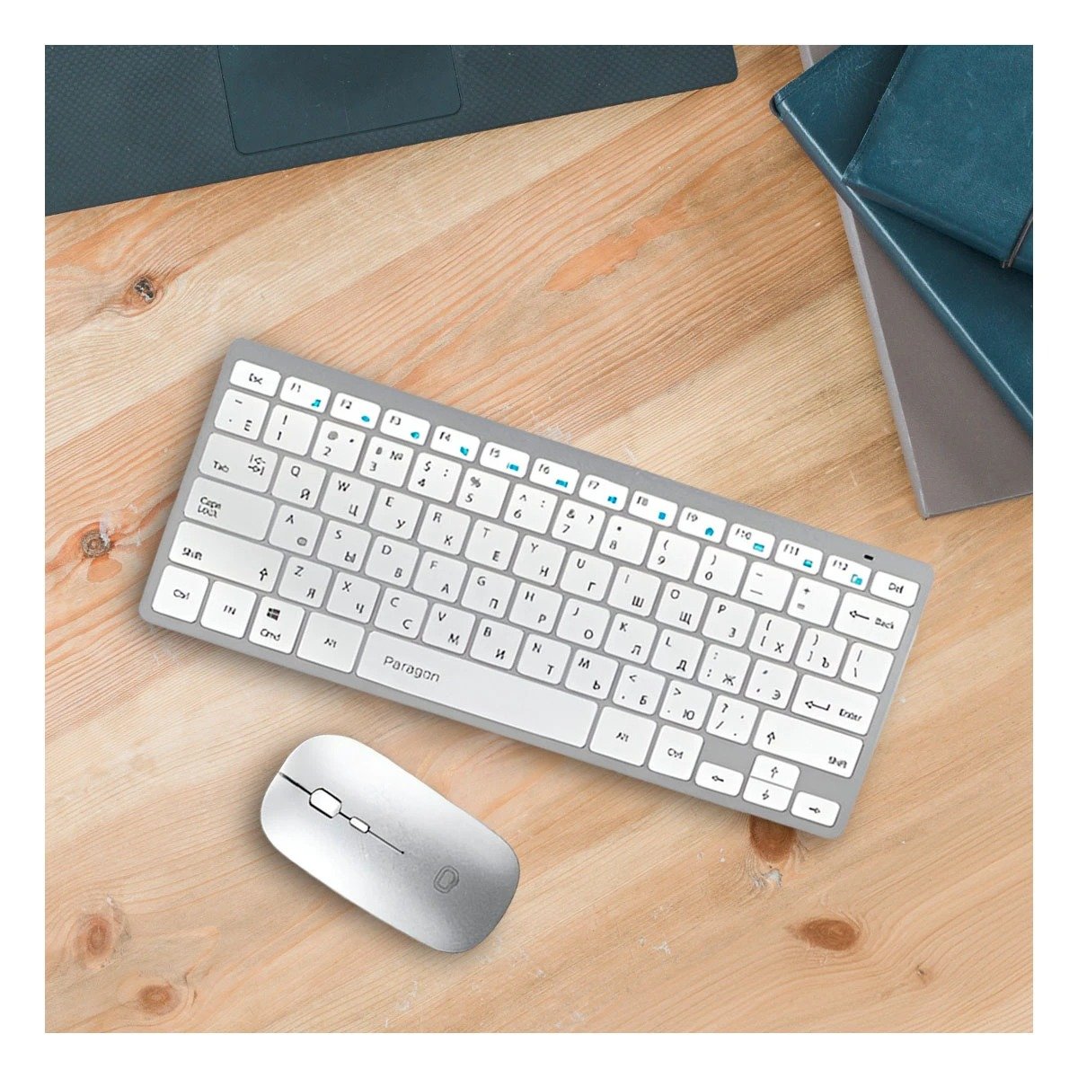 PACK2 SET TECLADO Y MOUSE PROFESIONAL PARA ESCRITORIO Y CASA COLOR BLANCO Y+REGALO STICKER - 5