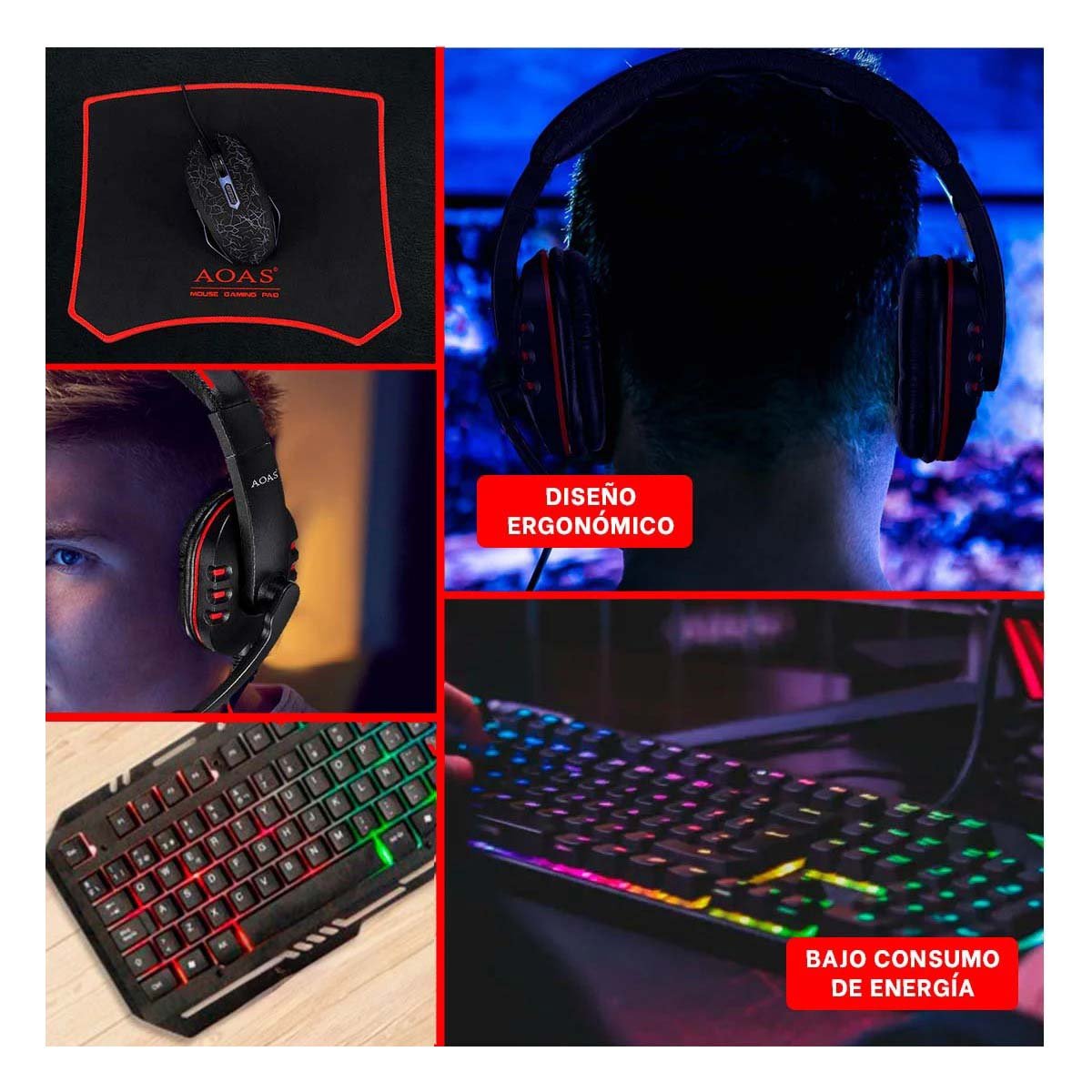PACK2 KIT GAMER ULTRA 4 EN 1 CON LUCES RGB PARA JUEGOS Y STREAMING Y+PAPEL REGALO - 3