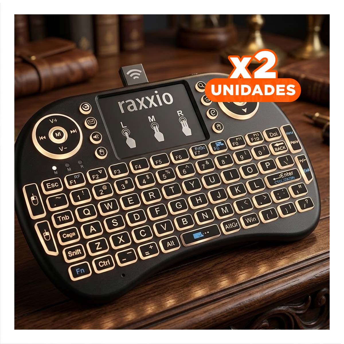 PACK2 TECLADO COMPACTO INALAMBRICO CON SENSOR TOUCH Y MOVIMIENTO PRECISO Y+REGALO STICKER - 1