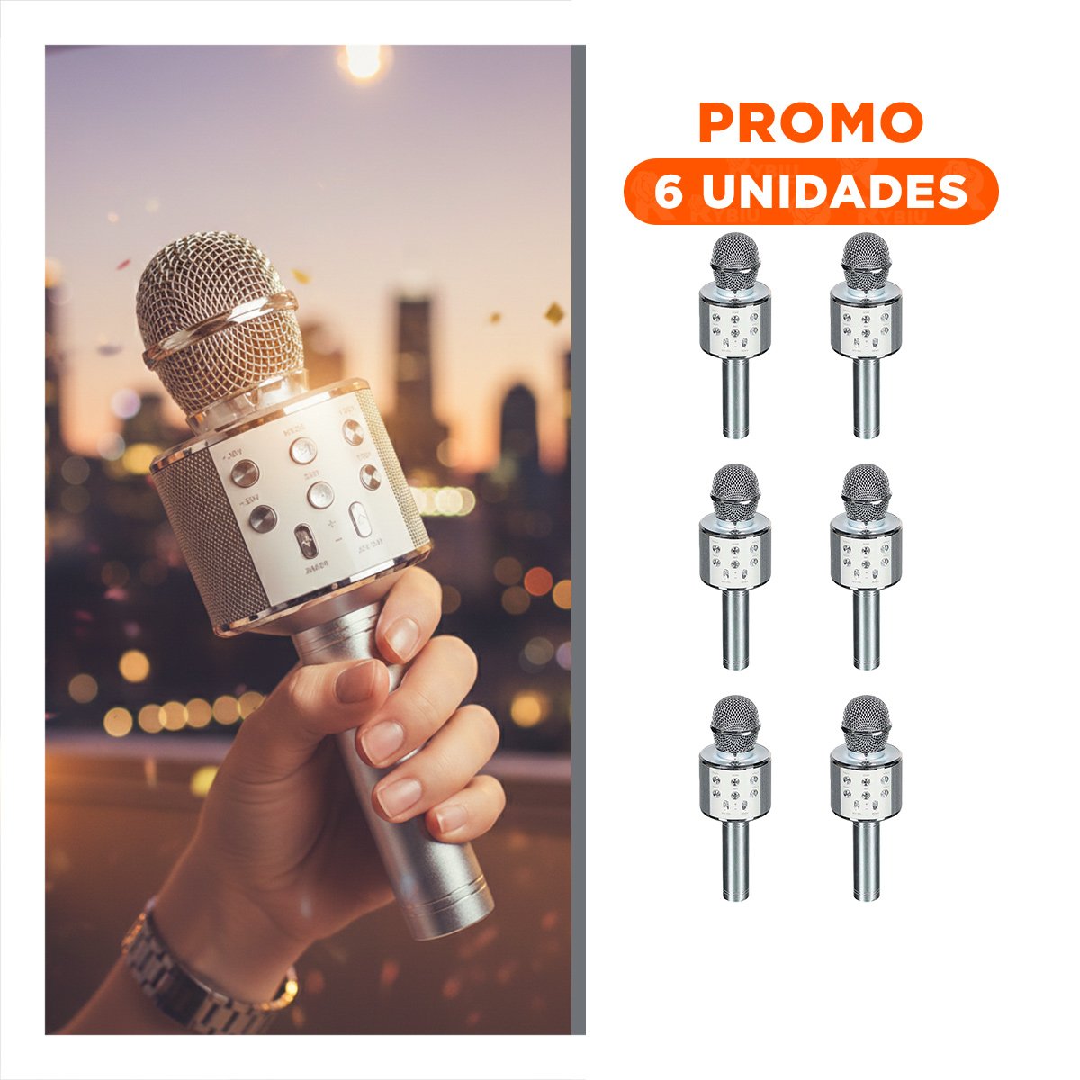 PACK6 DISPOSITIVO DE VOZ COMPACTO PLOMO CON BASS PROFUNDO Y REPRODUCCION Y+REGALO STICKER - 1