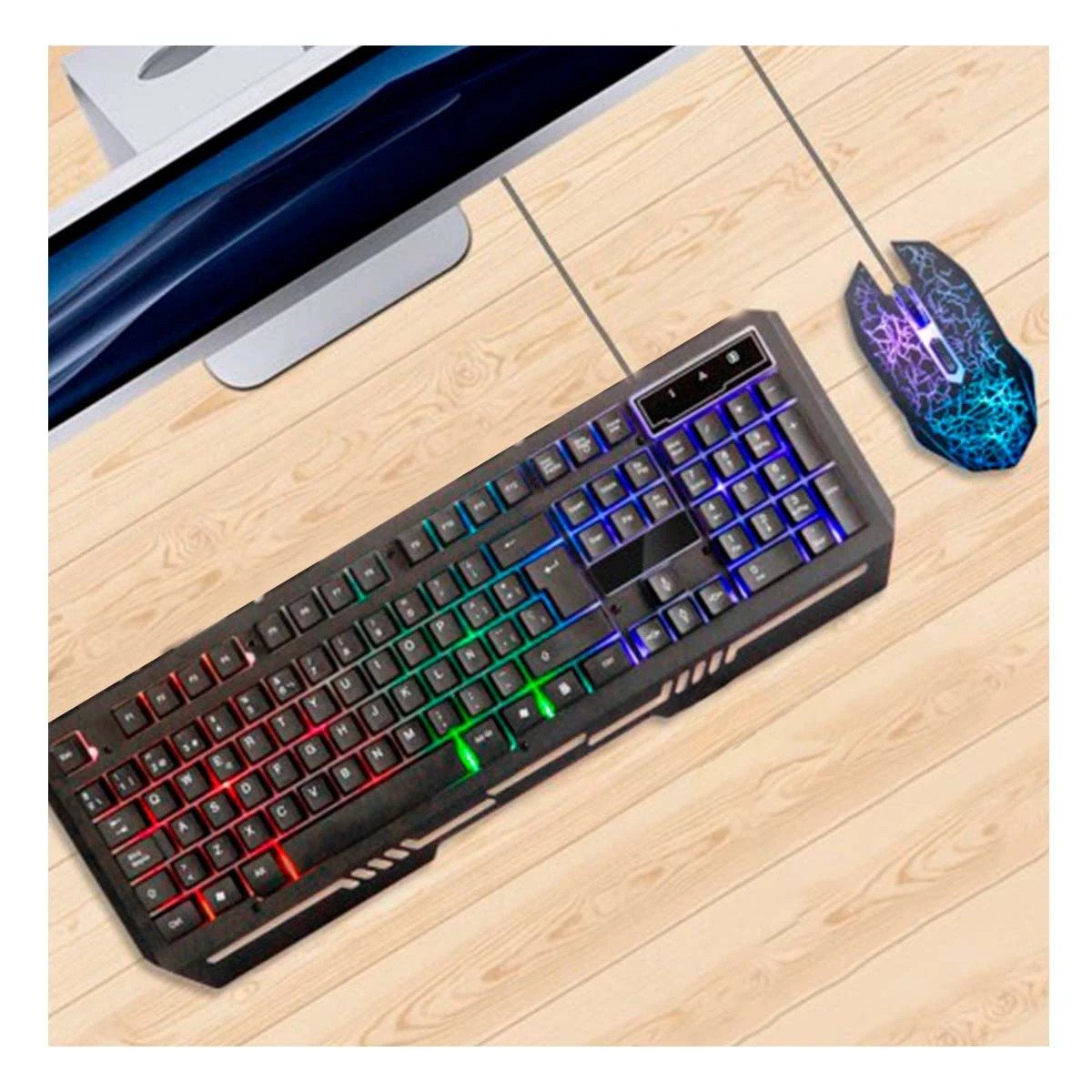PACK2 PACK GAMER MAX 4 EN 1 CON LUCES LED PARA COMPUTADORA Y HOGAR - 3