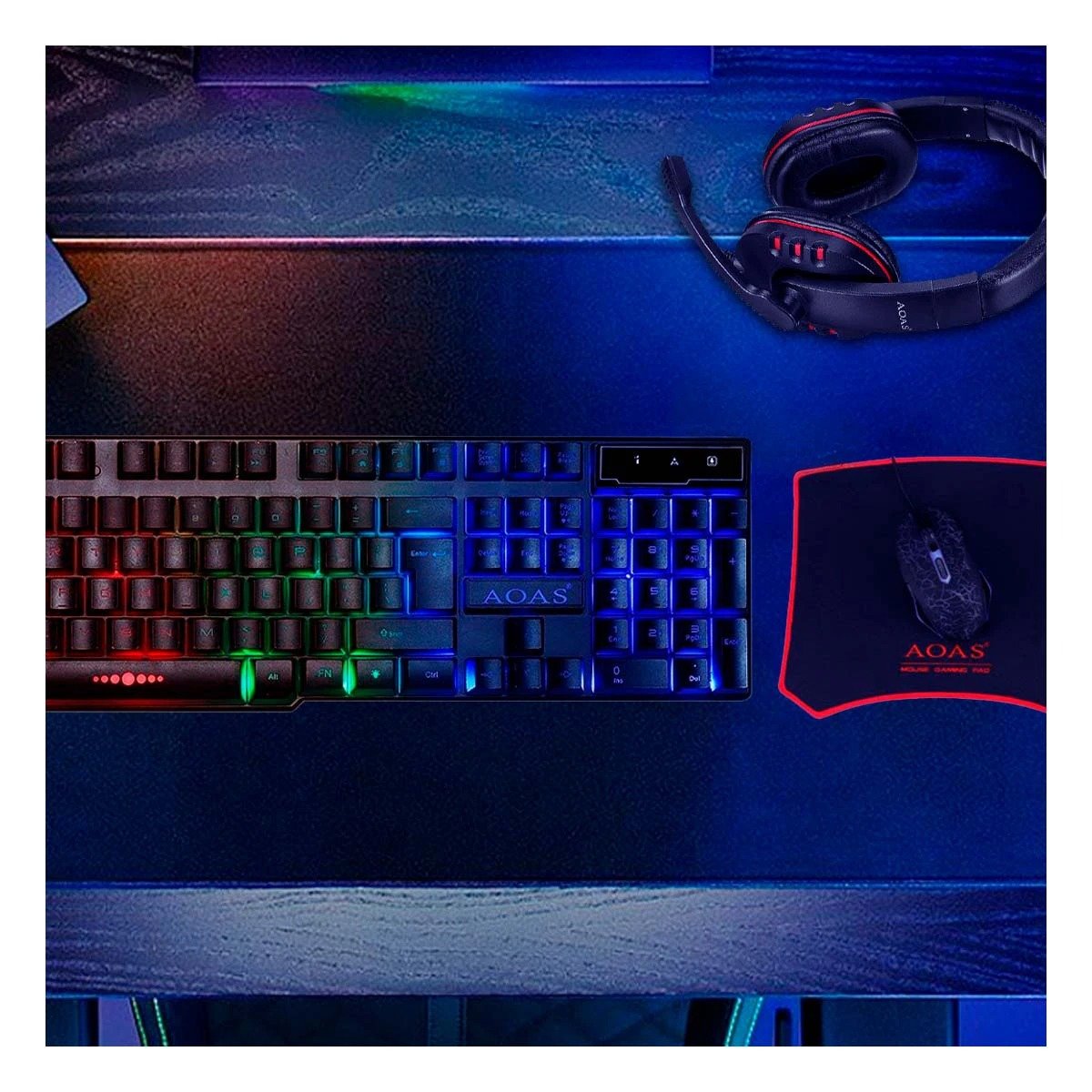 PACK2 PACK GAMER MAX 4 EN 1 CON LUCES LED PARA COMPUTADORA Y HOGAR - 5