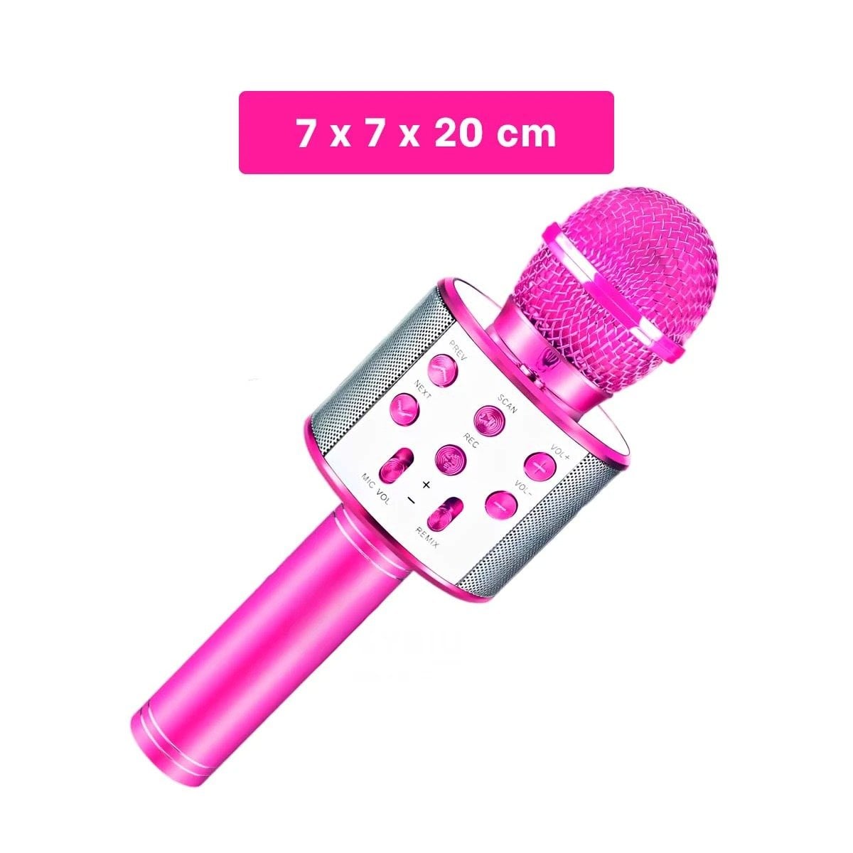 PACK4 MICROFONO BLUETOOTH ROSA CON PARLANTE INTEGRADO PARA KARAOKE EN CASA Y+REGALO STICKER - 4