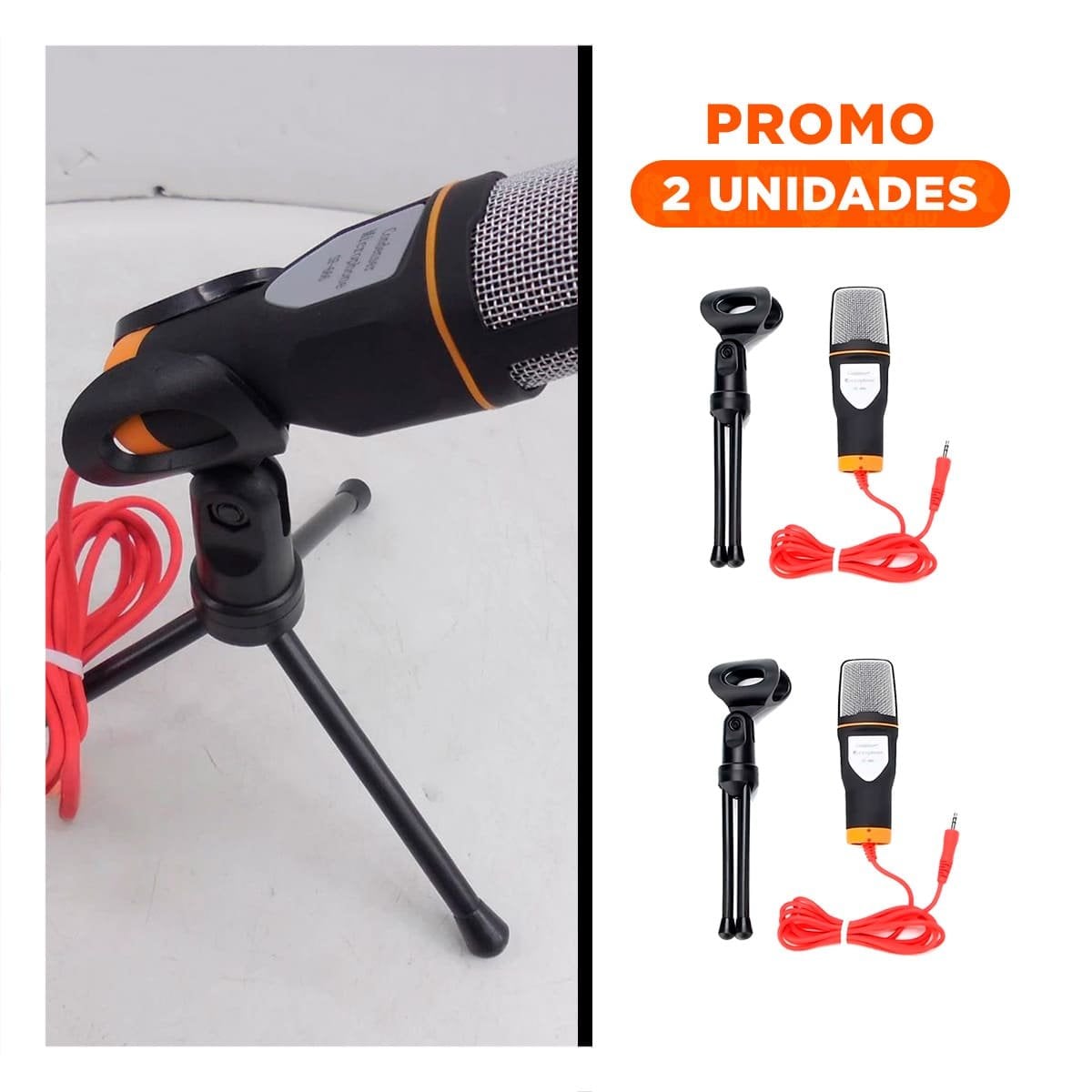 PACK2 EQUIPO DE AUDIO PARA PC CON TRIPODE NEGRO PARA STREAMING Y CLASES - 1