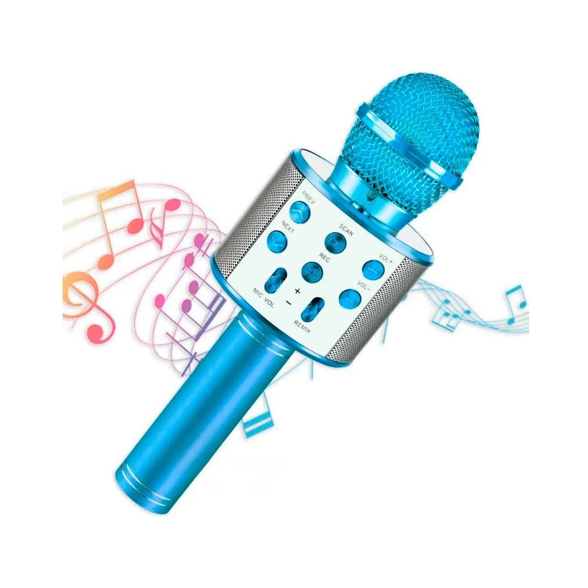 PACK12 EQUIPO DE KARAOKE BLUETOOTH AZUL CON SONIDO CLARO PARA MUSICA Y+REGALO STICKER - 2