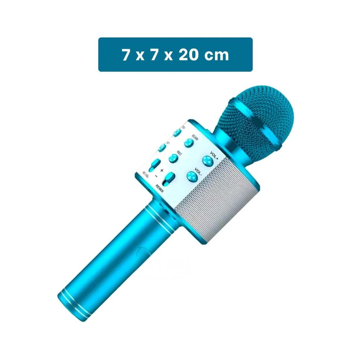 PACK12 EQUIPO DE KARAOKE BLUETOOTH AZUL CON SONIDO CLARO PARA MUSICA Y+REGALO STICKER - 4