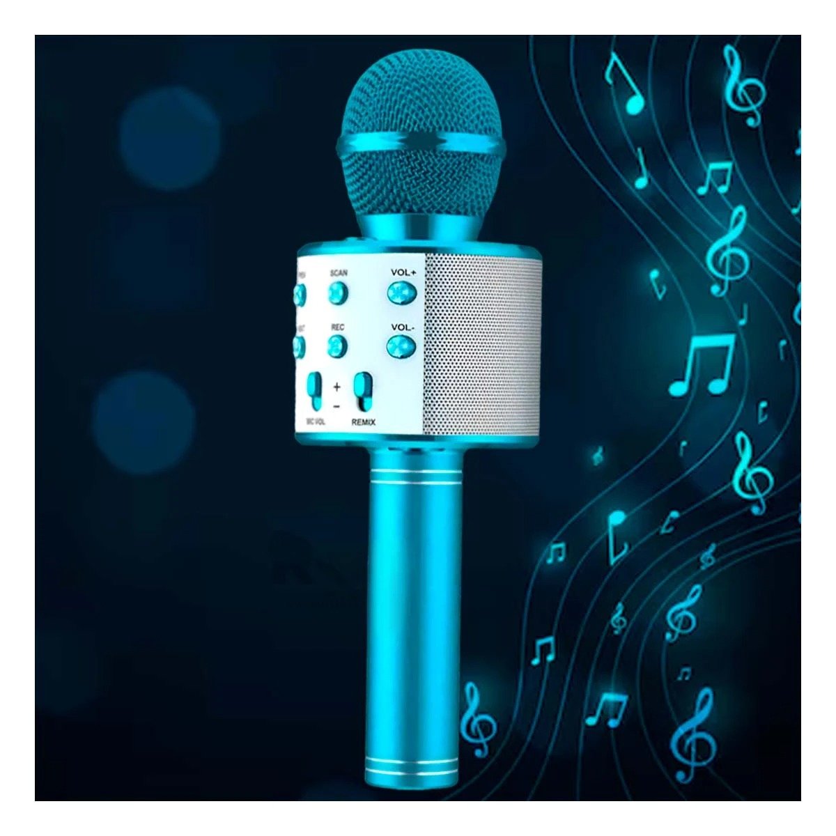 PACK12 EQUIPO DE KARAOKE BLUETOOTH AZUL CON SONIDO CLARO PARA MUSICA Y+REGALO STICKER - 5