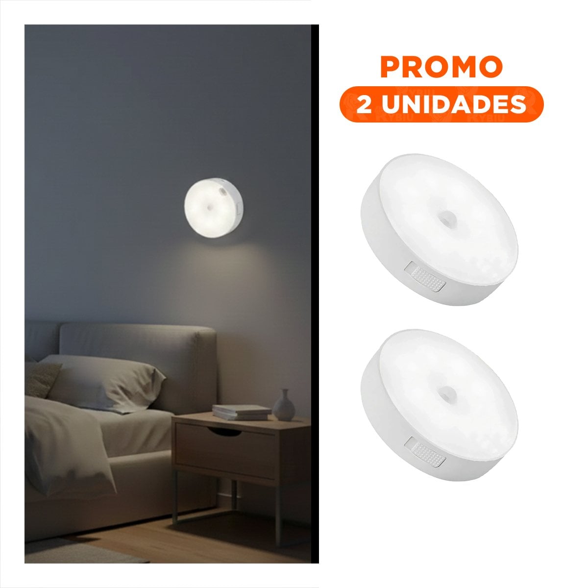 PACK2 BOMBILLA CON SENSOR CON ENCENDIDO INSTANTANEO COLOR BLANCO PARA SALA - 1