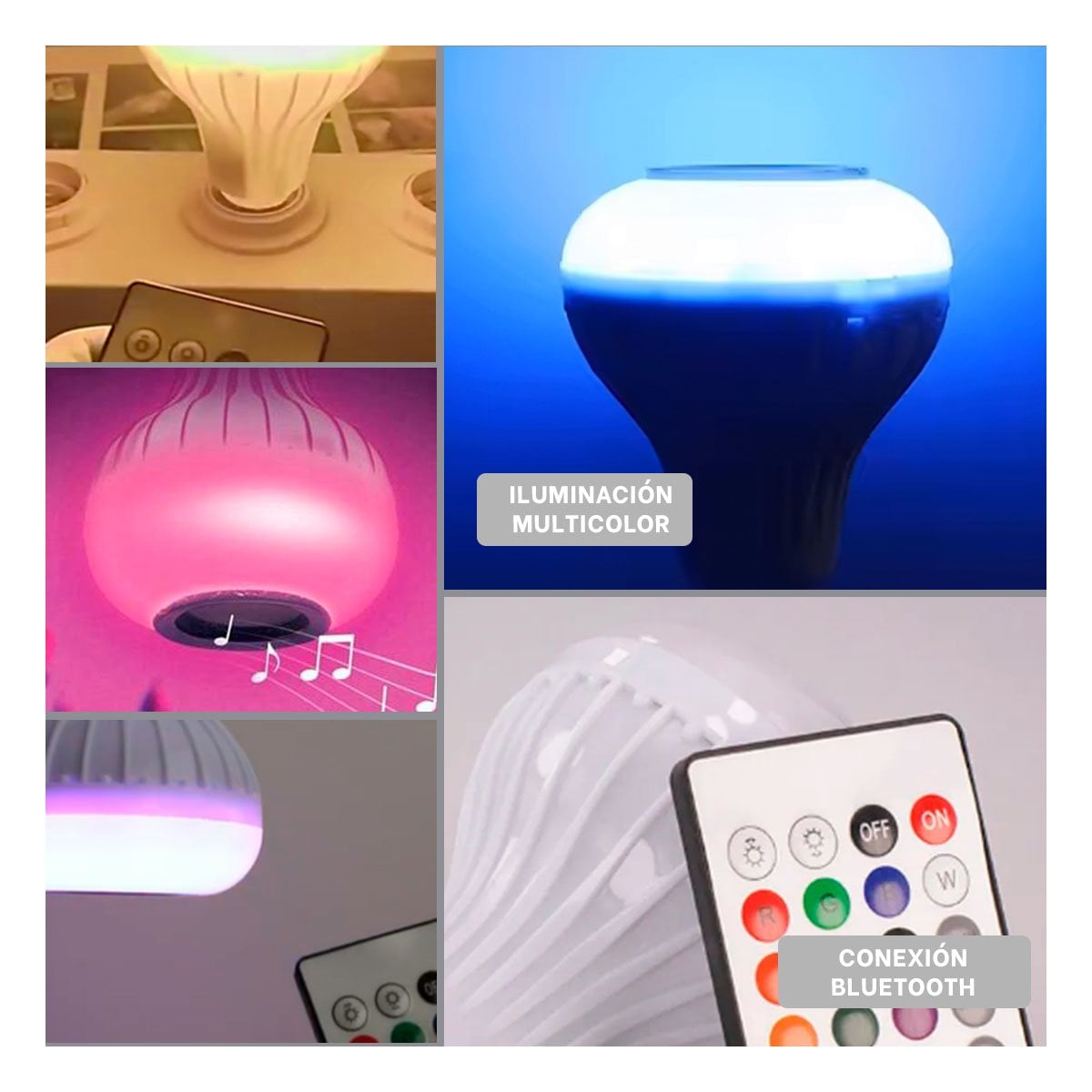 PACK2 ILUMINACION LED MUSICAL BLUETOOTH CON LUCES GIRATORIAS Y SONIDO AMBIENTAL Y+PAPEL REGALO - 3