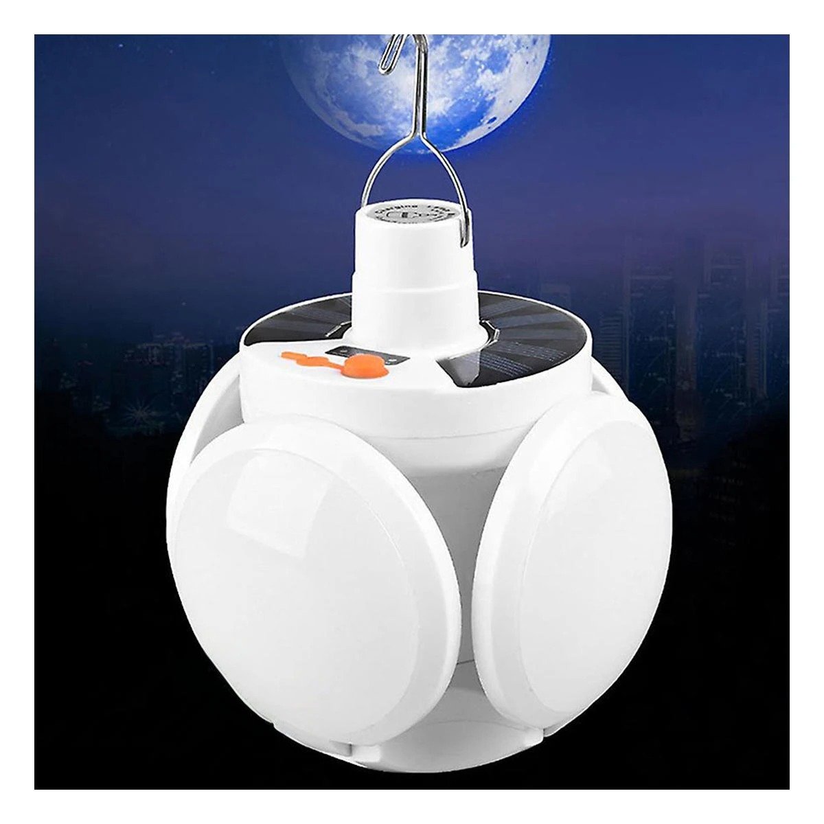PACK6 BOMBILLA LED RECARGABLE CON PANEL SOLAR CON LUZ AJUSTABLE PARA CASA Y+PAPEL REGALO - 5