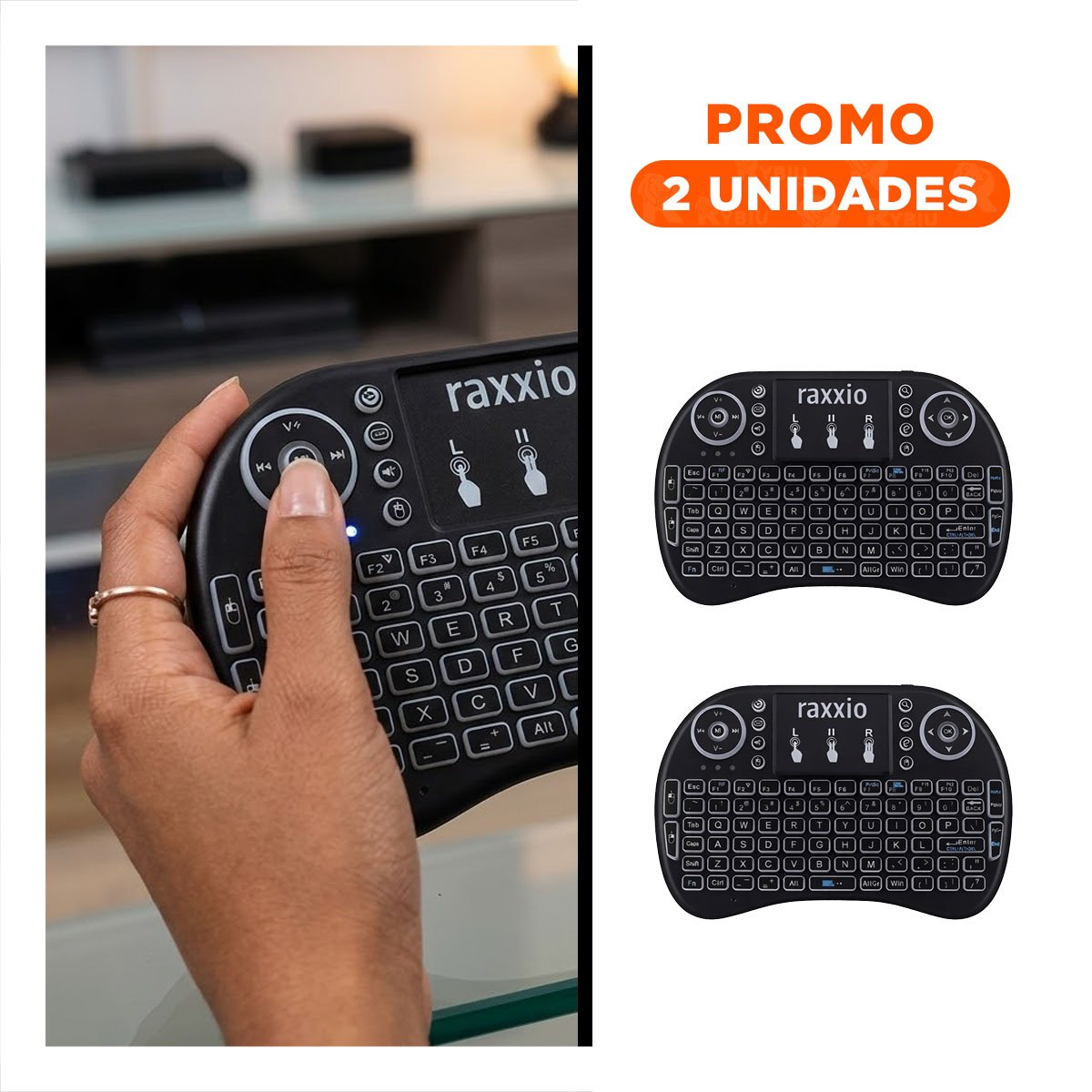 PACK2 CONTROL TOUCH INALAMBRICO CON DISEÑO ERGONOMICO Y BOTONES SILENCIOSOS - 1