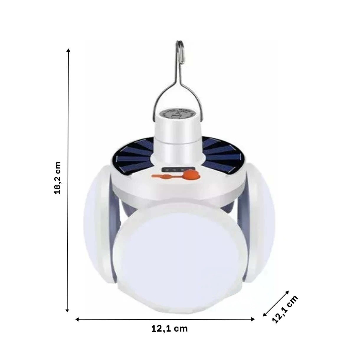 PACK2 BOMBILLA LED RECARGABLE CON PANEL SOLAR CON LUZ BRILLANTE PARA SALA - 4