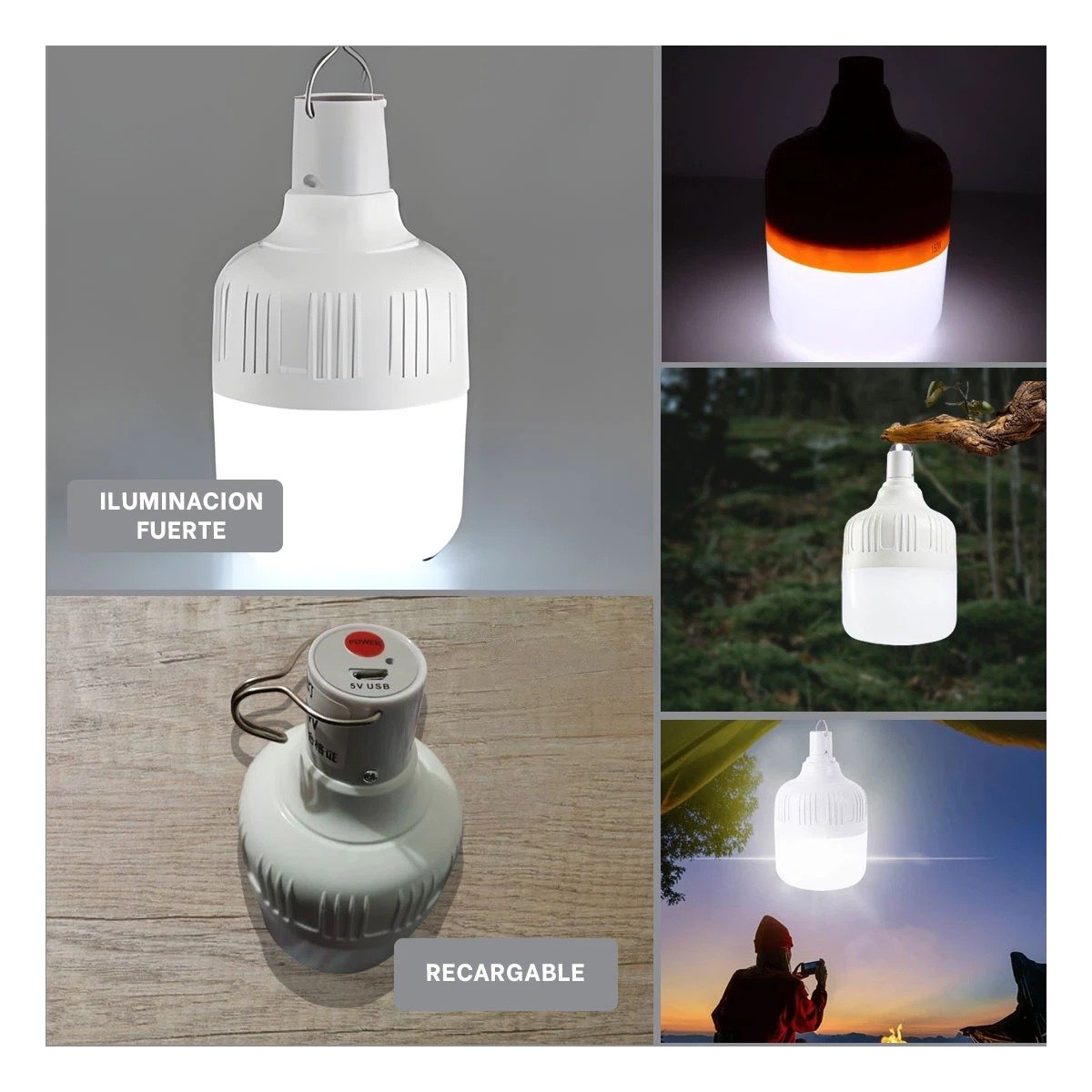 PACK4 ILUMINACION LED RECARGABLE CON LUZ Y FUNCIONAMIENTO DURADERO Y+REGALO STICKER - 2