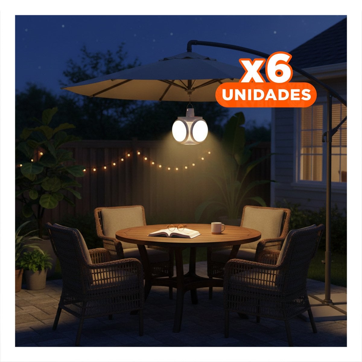 PACK6 ILUMINACION LED RECARGABLE CON PANEL SOLAR CON LUZ INTENSA PARA SALA Y+REGALO STICKER - 1