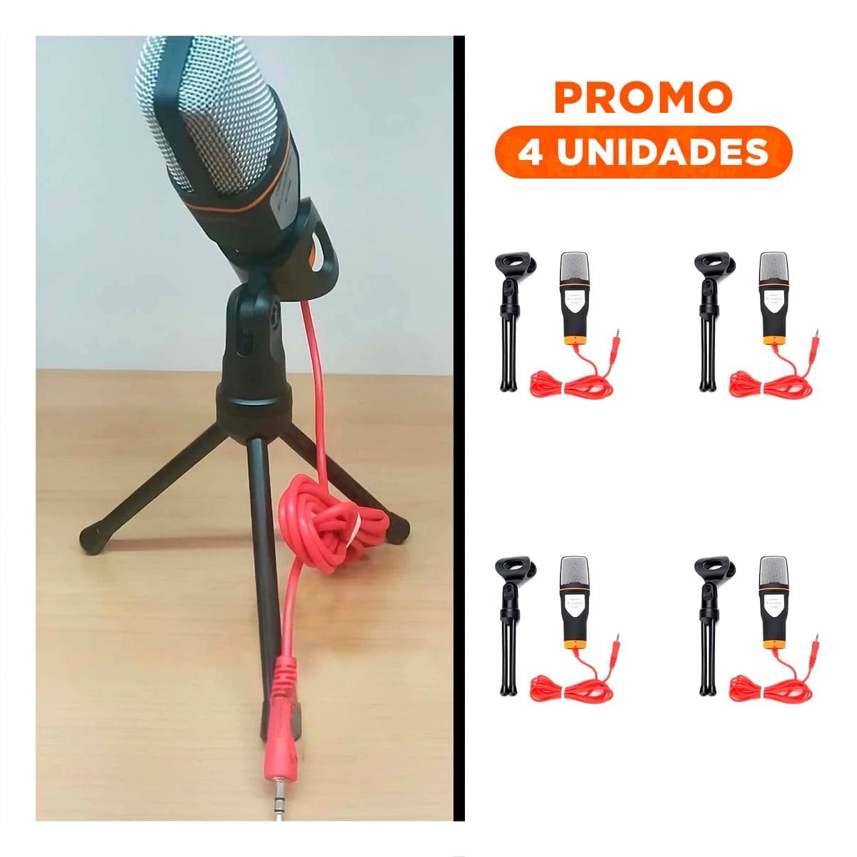 PACK4 ACCESORIO DE AUDIO PARA PC CON TRIPODE NEGRO PARA PODCAST Y GRABACION Y+REGALO STICKER - 1