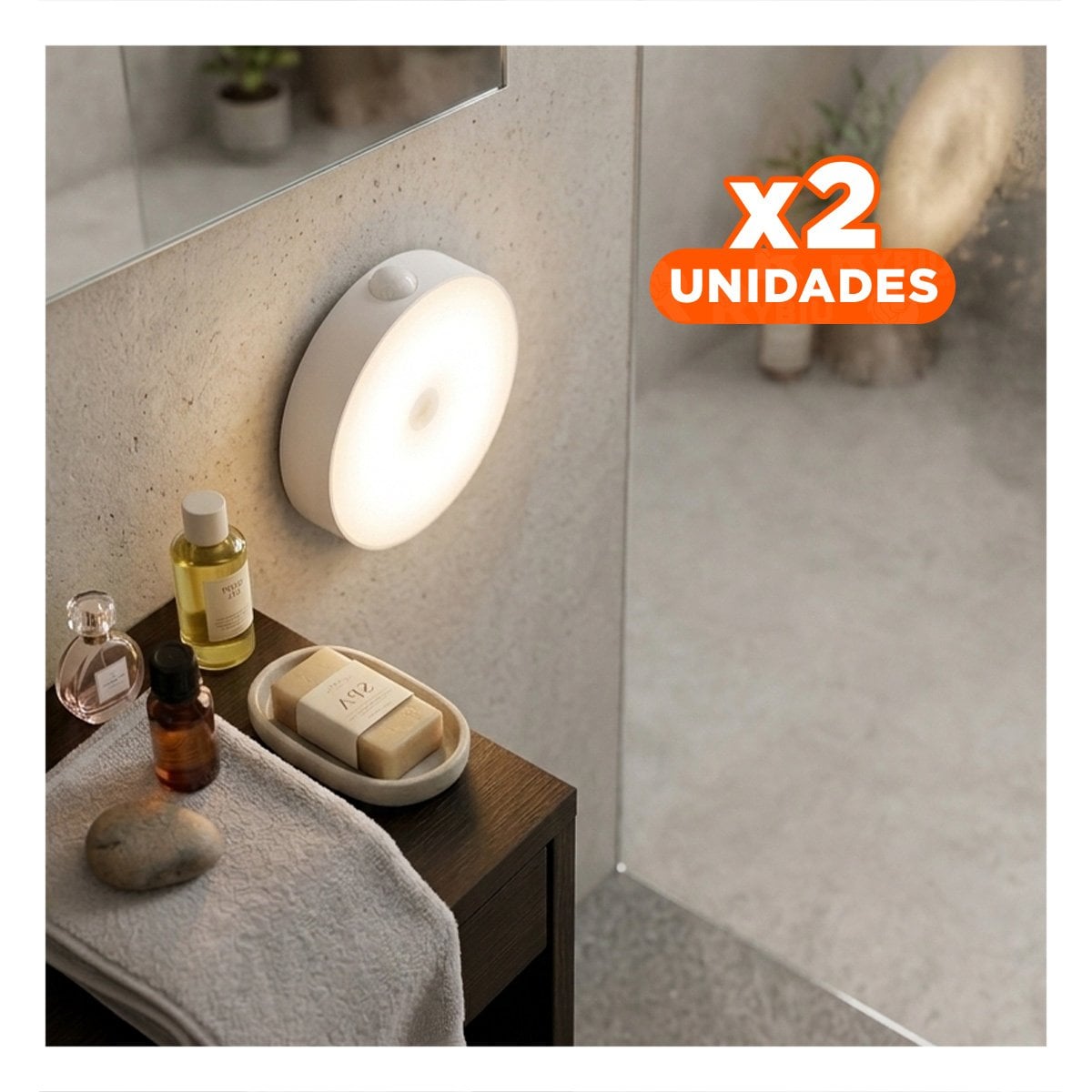 PACK2 FARO CON SENSOR CON ACTIVACION INTELIGENTE COLOR BLANCO PARA JARDINES Y+REGALO STICKER - 1