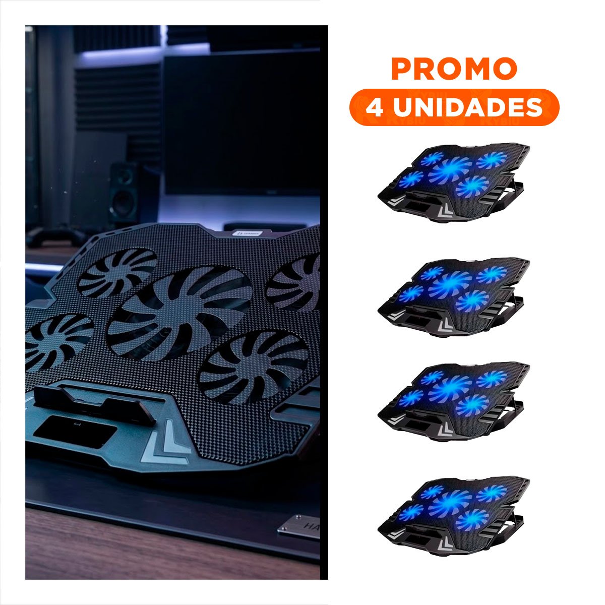 PACK4 SOPORTE ERGONOMICO PARA LAPTOP COLOR NEGRO CON INCLINACION AJUSTABLE Y+REGALO STICKER - 1