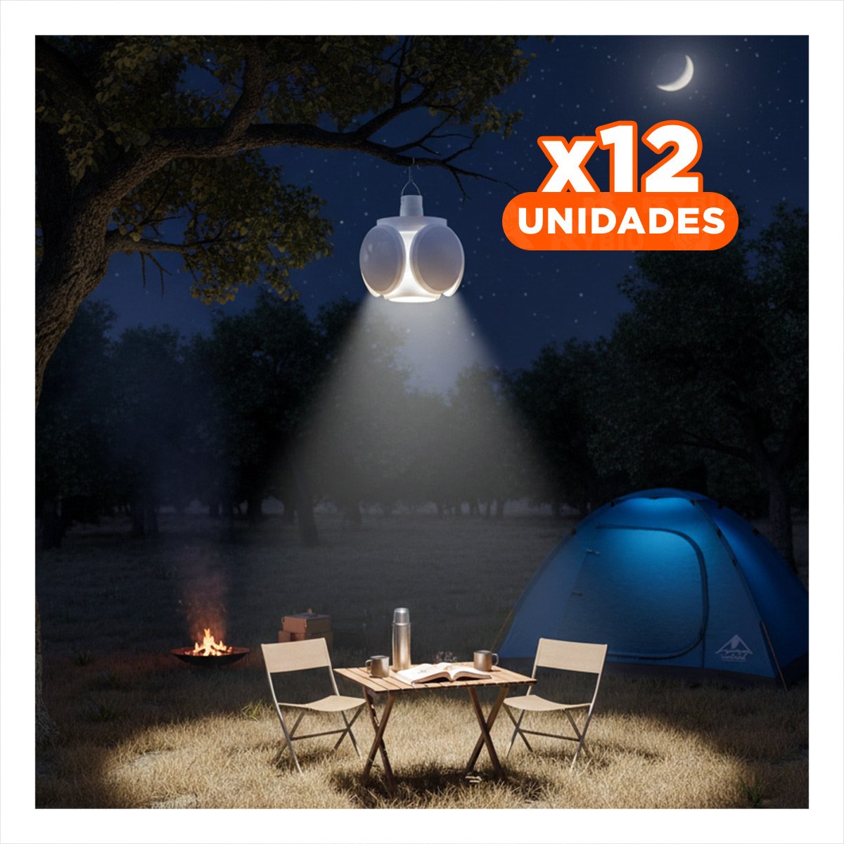 PACK12 FOCO LED RECARGABLE CON PANEL SOLAR CON LUZ BRILLANTE PARA HOGAR - 1