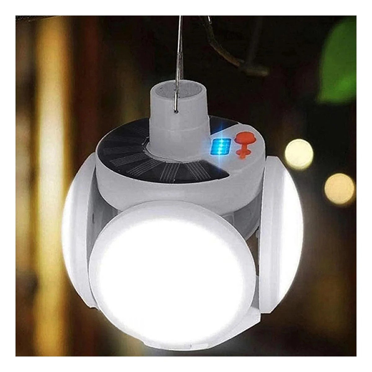 PACK12 FOCO LED RECARGABLE CON PANEL SOLAR CON LUZ BRILLANTE PARA HOGAR - 3