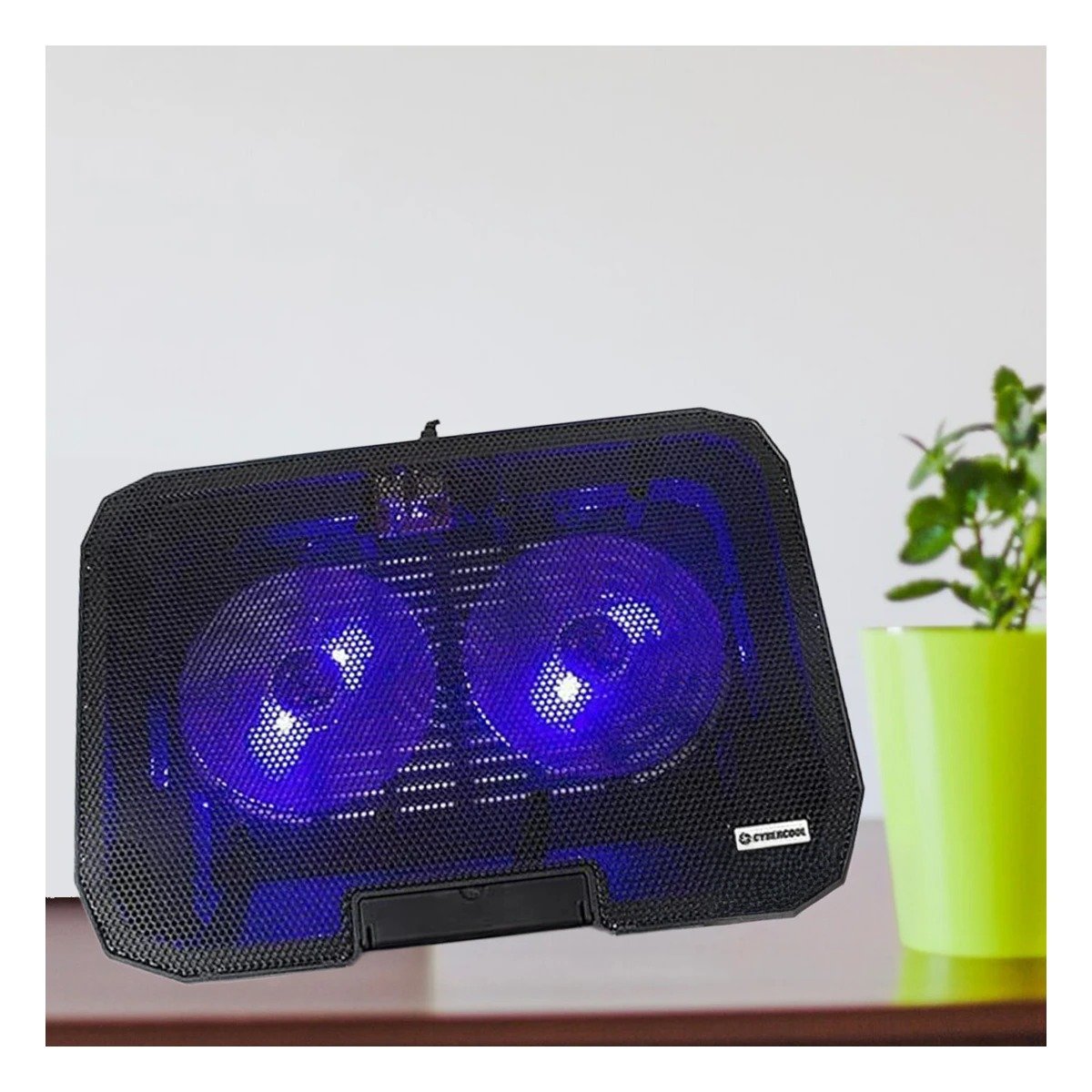 PACK6 COOLER MODERNO PARA LAPTOP 2 VENTILADORES CON DISENO LIGERO COLOR NEGRO - 2