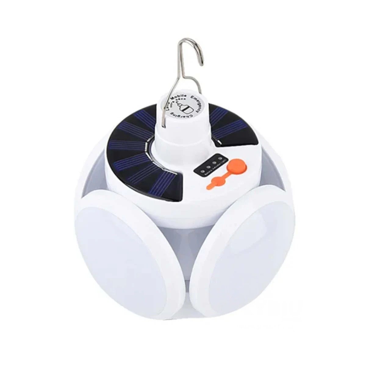 PACK4 BOMBILLA LED RECARGABLE CON PANEL SOLAR CON LUZ INTENSA PARA SALA Y+PAPEL REGALO - 3