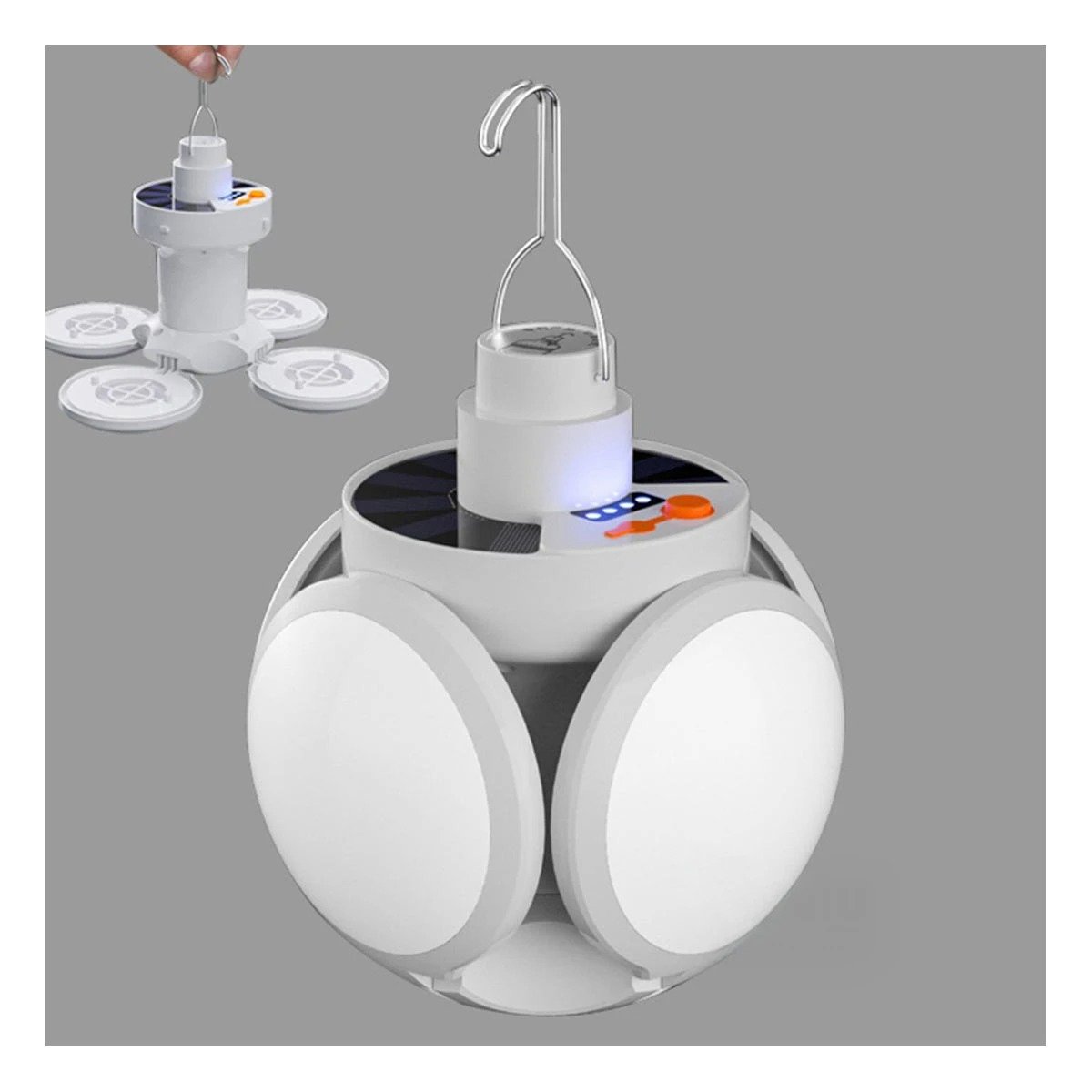 PACK12 BOMBILLA LED RECARGABLE CON PANEL SOLAR CON LUZ POTENTE PARA TERRAZA Y+PAPEL REGALO - 3