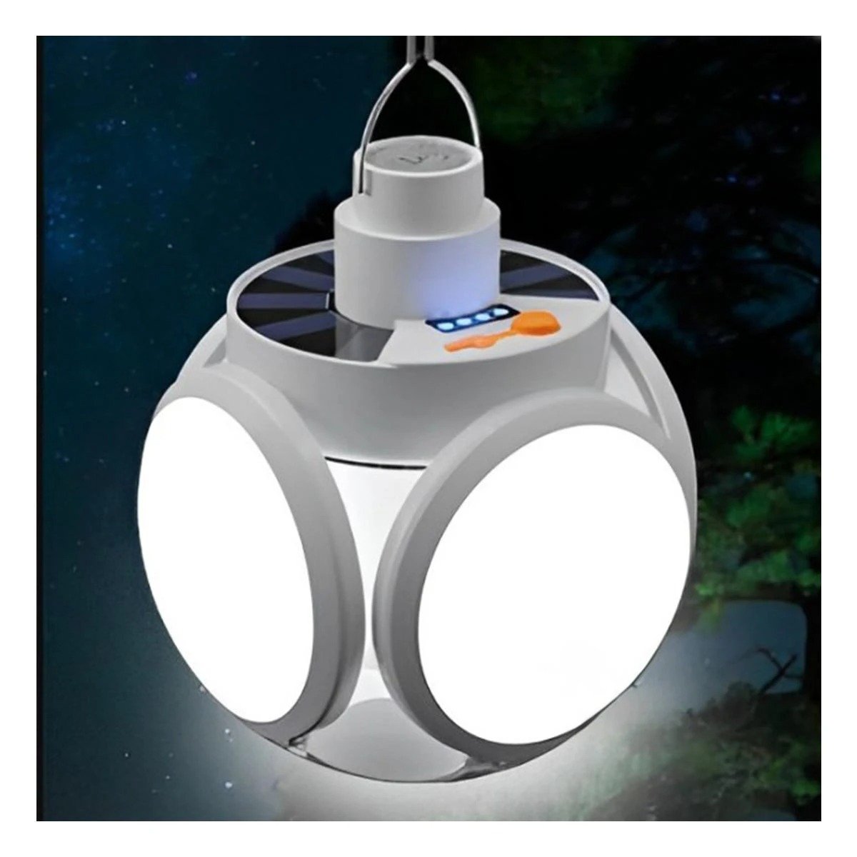 PACK12 BOMBILLA LED RECARGABLE CON PANEL SOLAR CON LUZ POTENTE PARA TERRAZA Y+PAPEL REGALO - 5